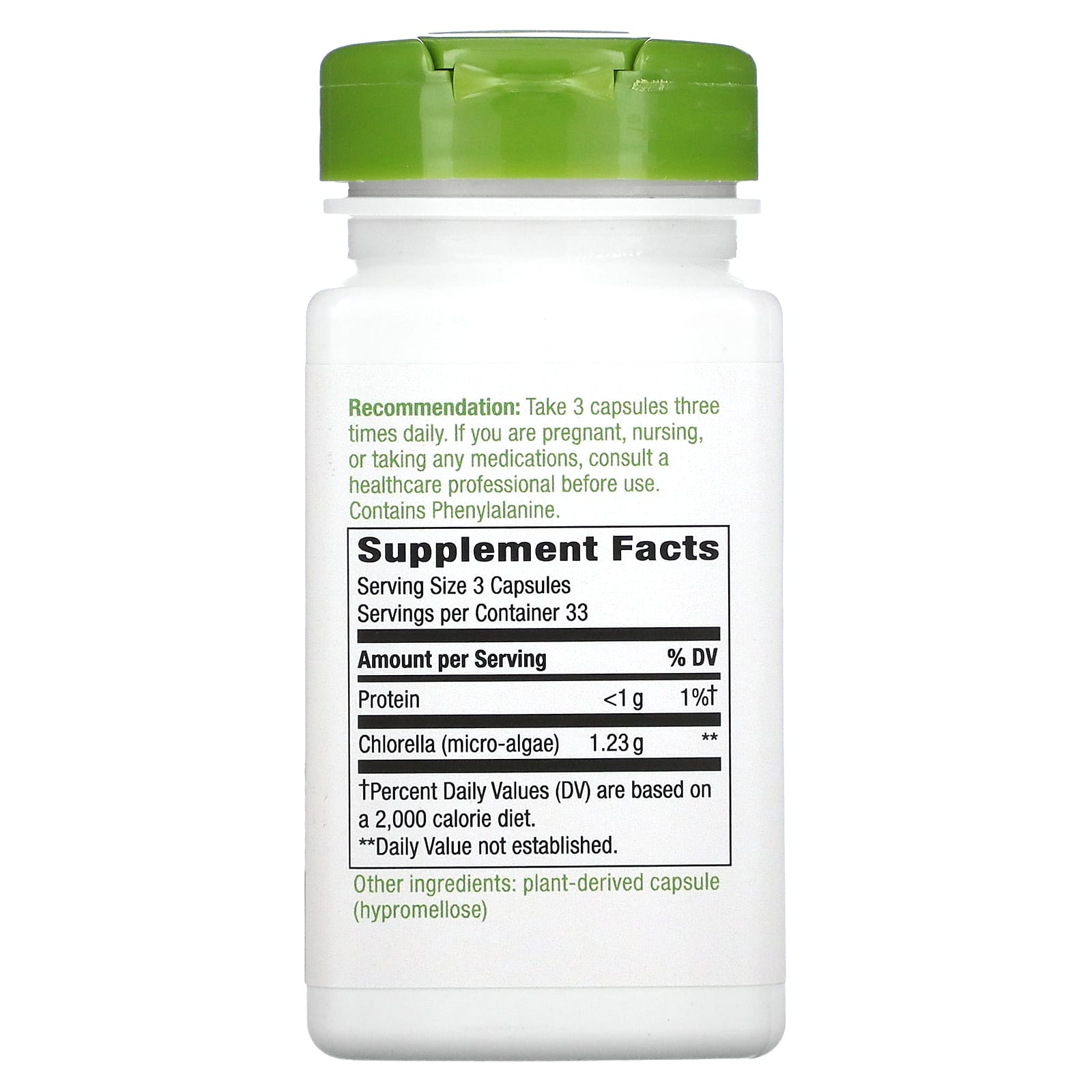 Nature’s Way, Chlorella, 100 Vegetarian Capsules UPC 033674118504 | Hilife Vitamins