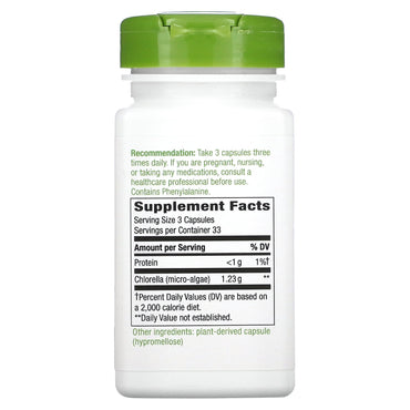 Nature’s Way, Chlorella, 100 Vegetarian Capsules UPC 033674118504 | Hilife Vitamins