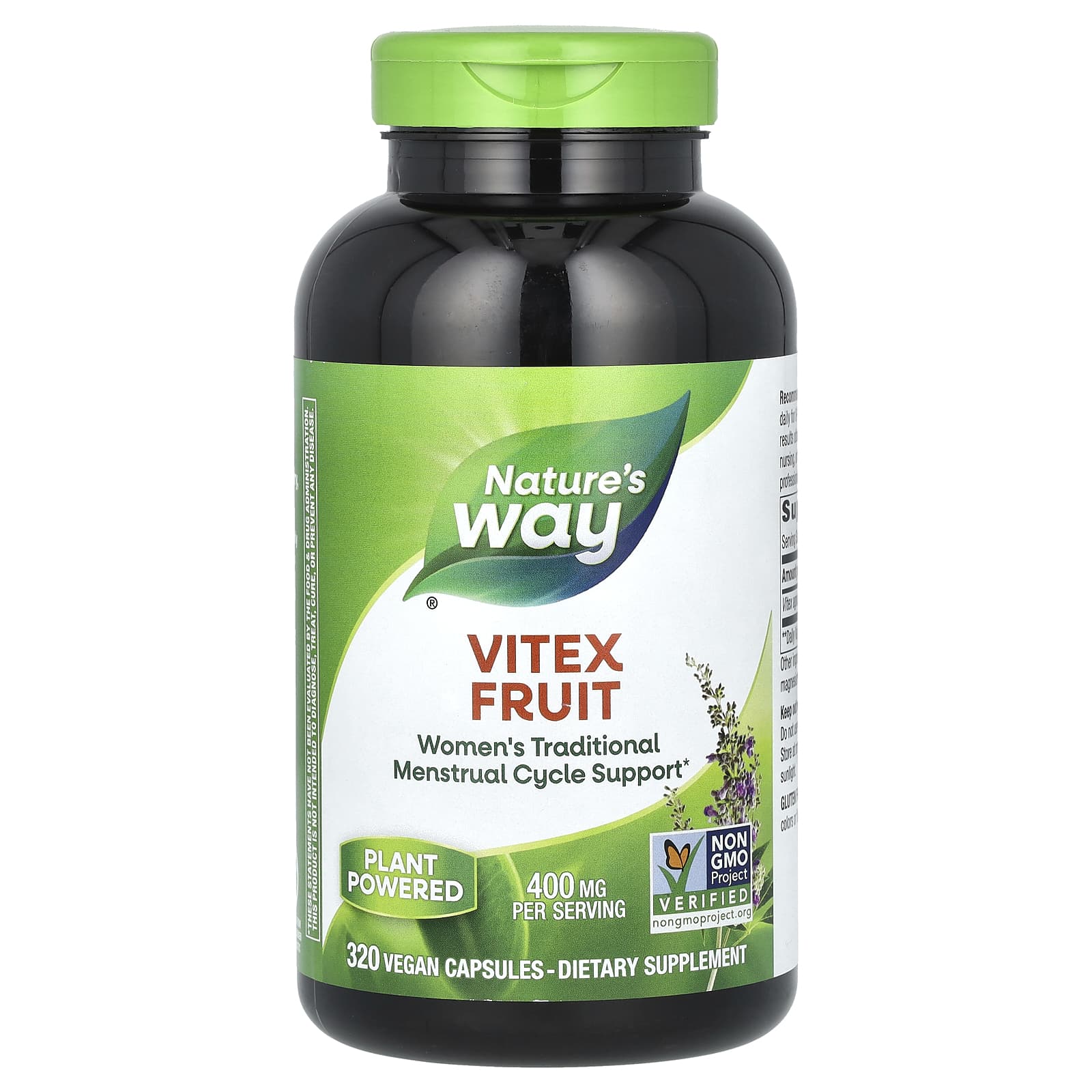 Nature’s Way, Vitex Fruit, 320 Vegetarian Capsules UPC 033674119235 | Hilife Vitamins