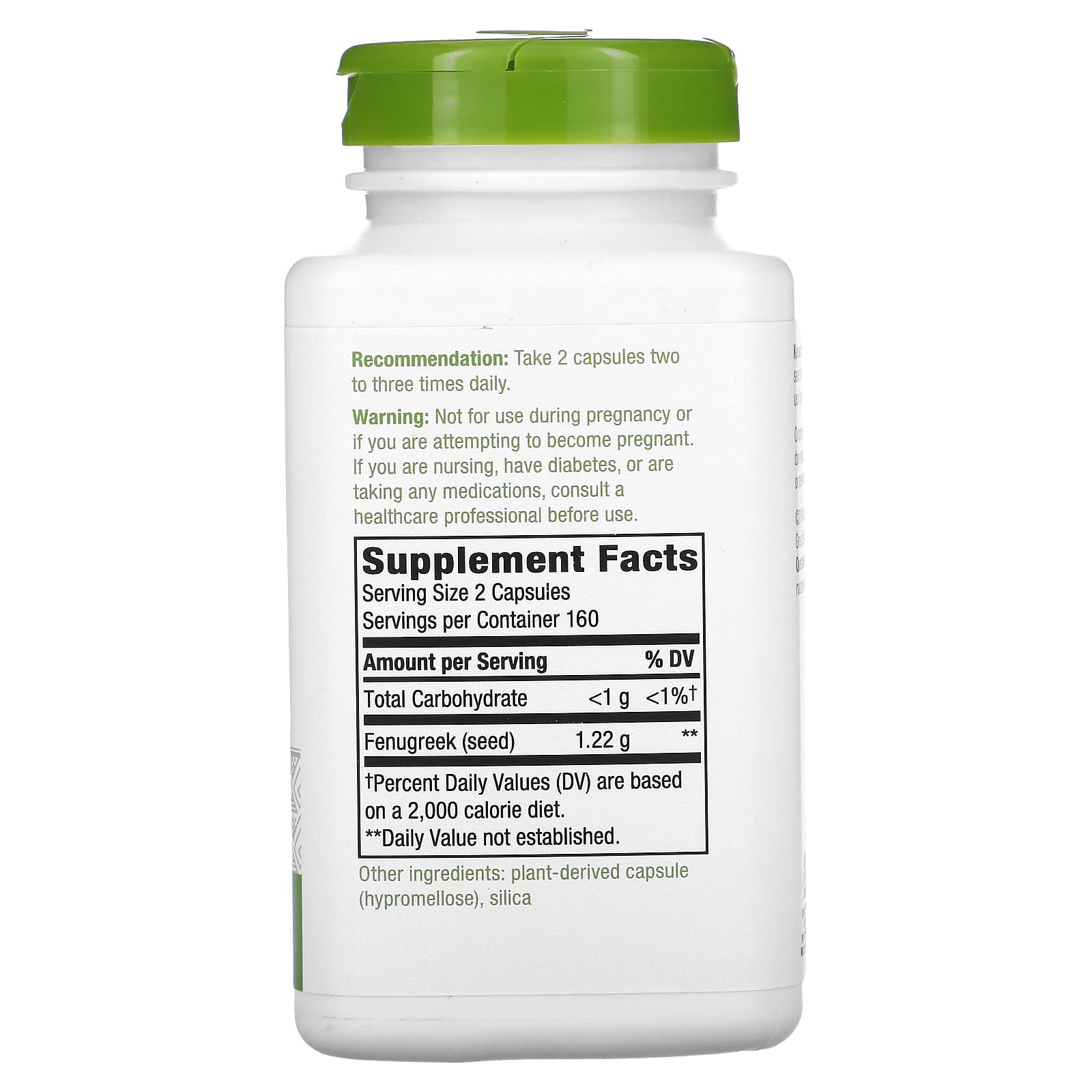 Nature’s Way, Fenugreek Seek, 320 Vegetarian Capsules UPC 033674119242 | Hilife Vitamins
