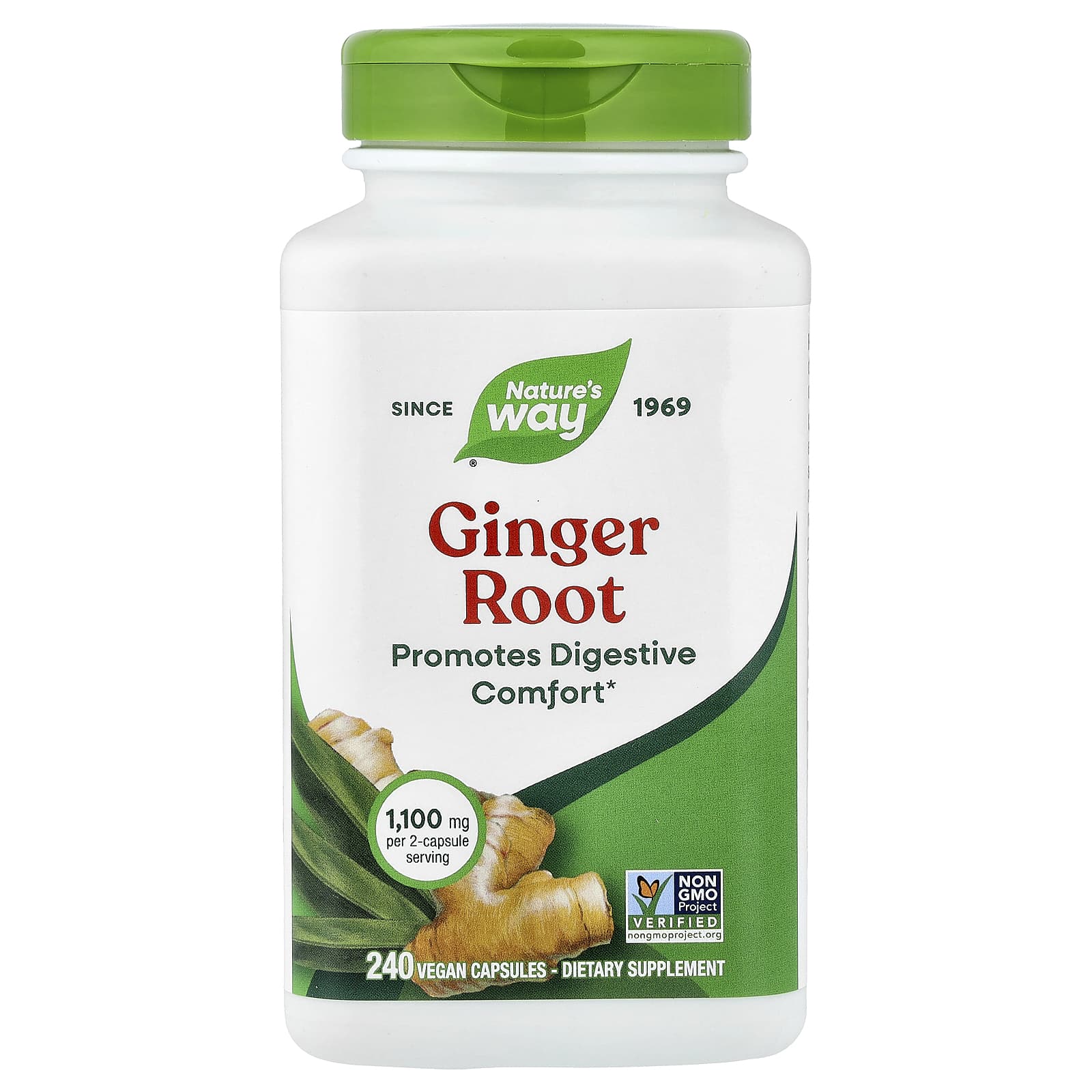 Nature’s Way, Ginger Root, 240 Vegetarian Capsules UPC 033674119266 | Hilife Vitamins