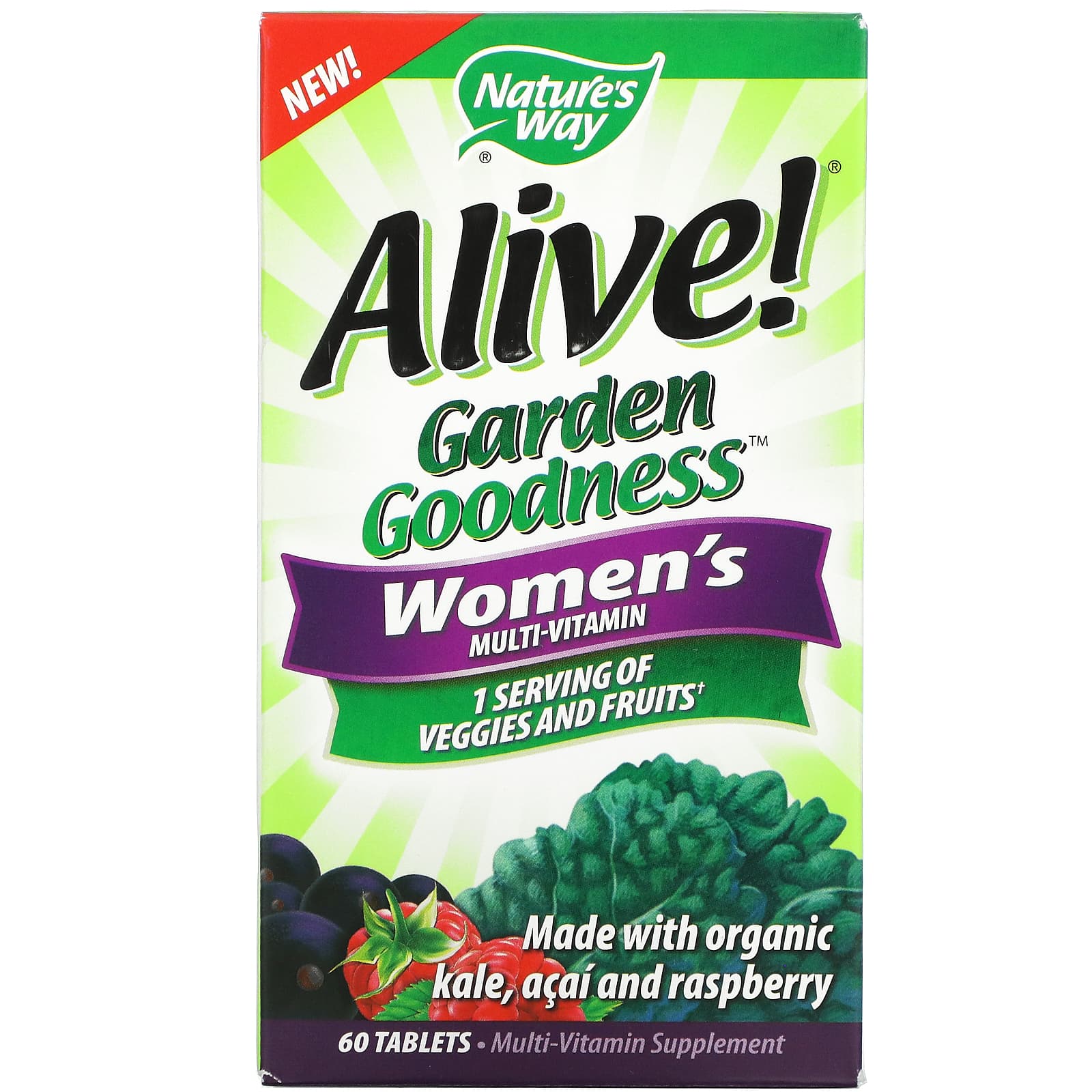 Nature’s Way, Alive! Garden Goodness Women's, 60 Tablets UPC 033674121115 | Hilife Vitamins