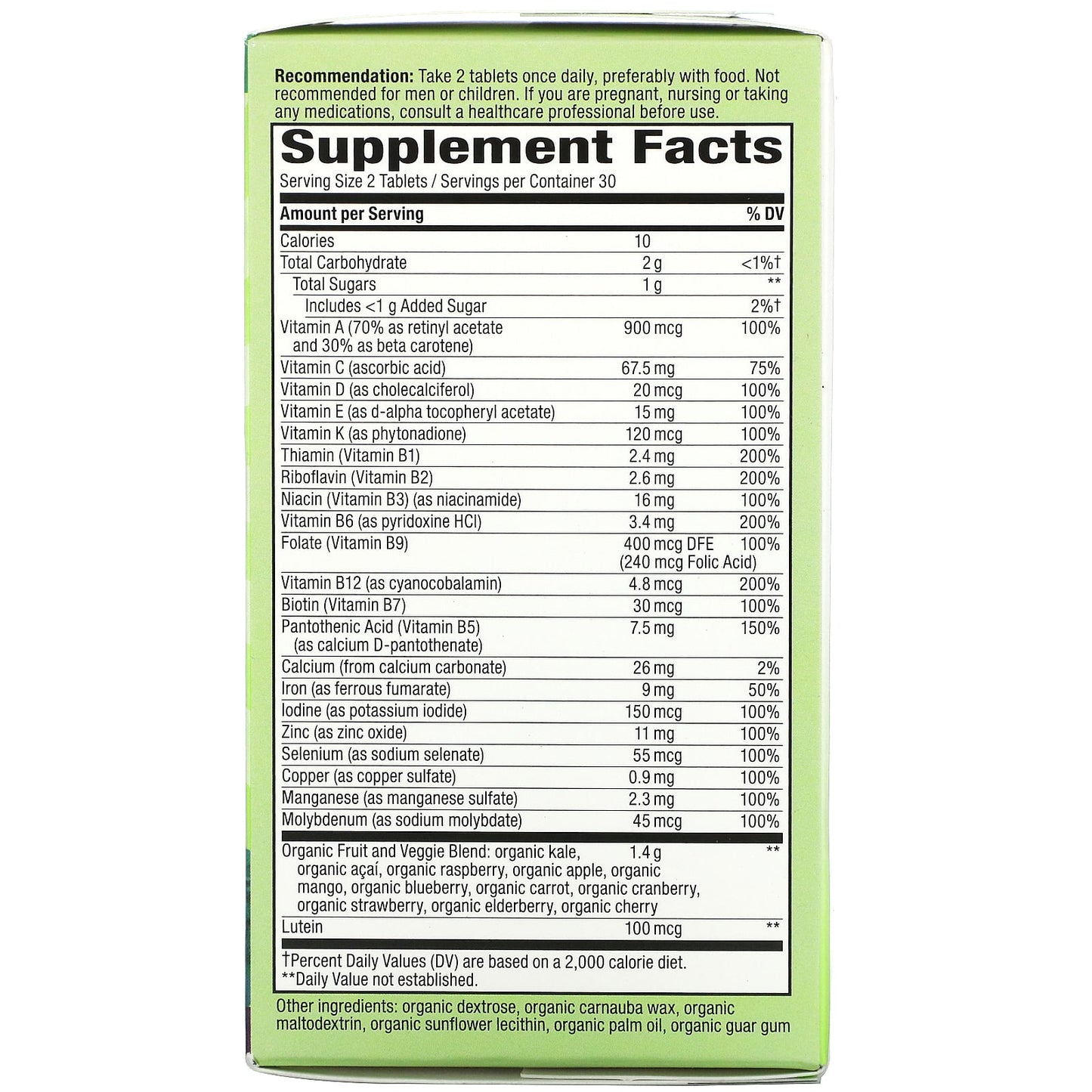 Nature’s Way, Alive! Garden Goodness Women's, 60 Tablets UPC 033674121115 | Hilife Vitamins