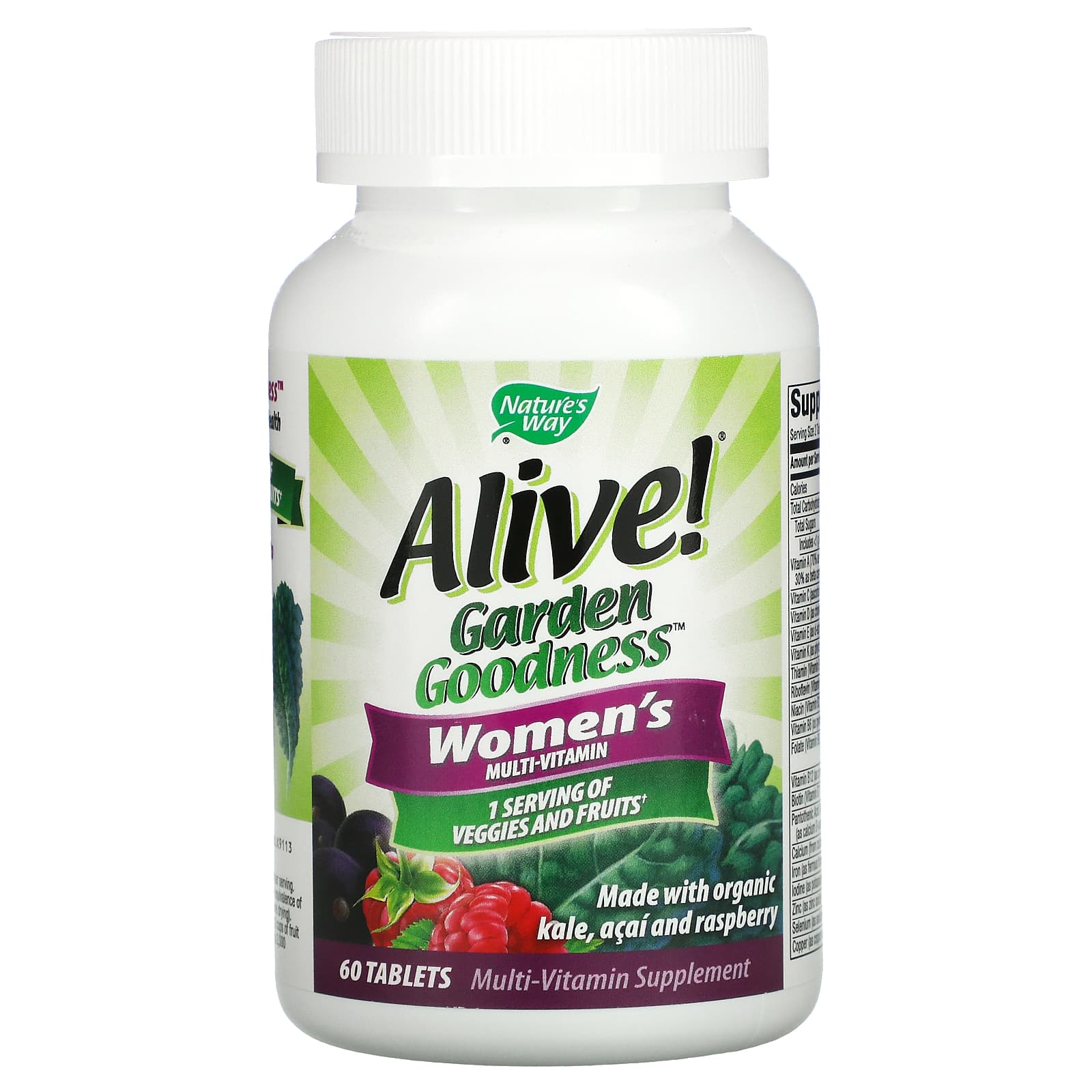 Nature’s Way, Alive! Garden Goodness Women's, 60 Tablets UPC 033674121115 | Hilife Vitamins