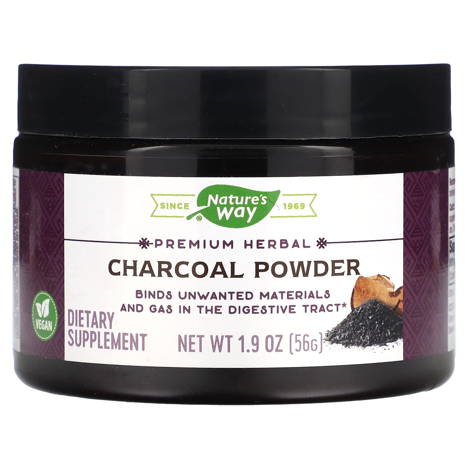 Nature’s Way, Coconut Charcoal Activated, 1.9 Oz UPC 033674121139 | HiLife Vitamins