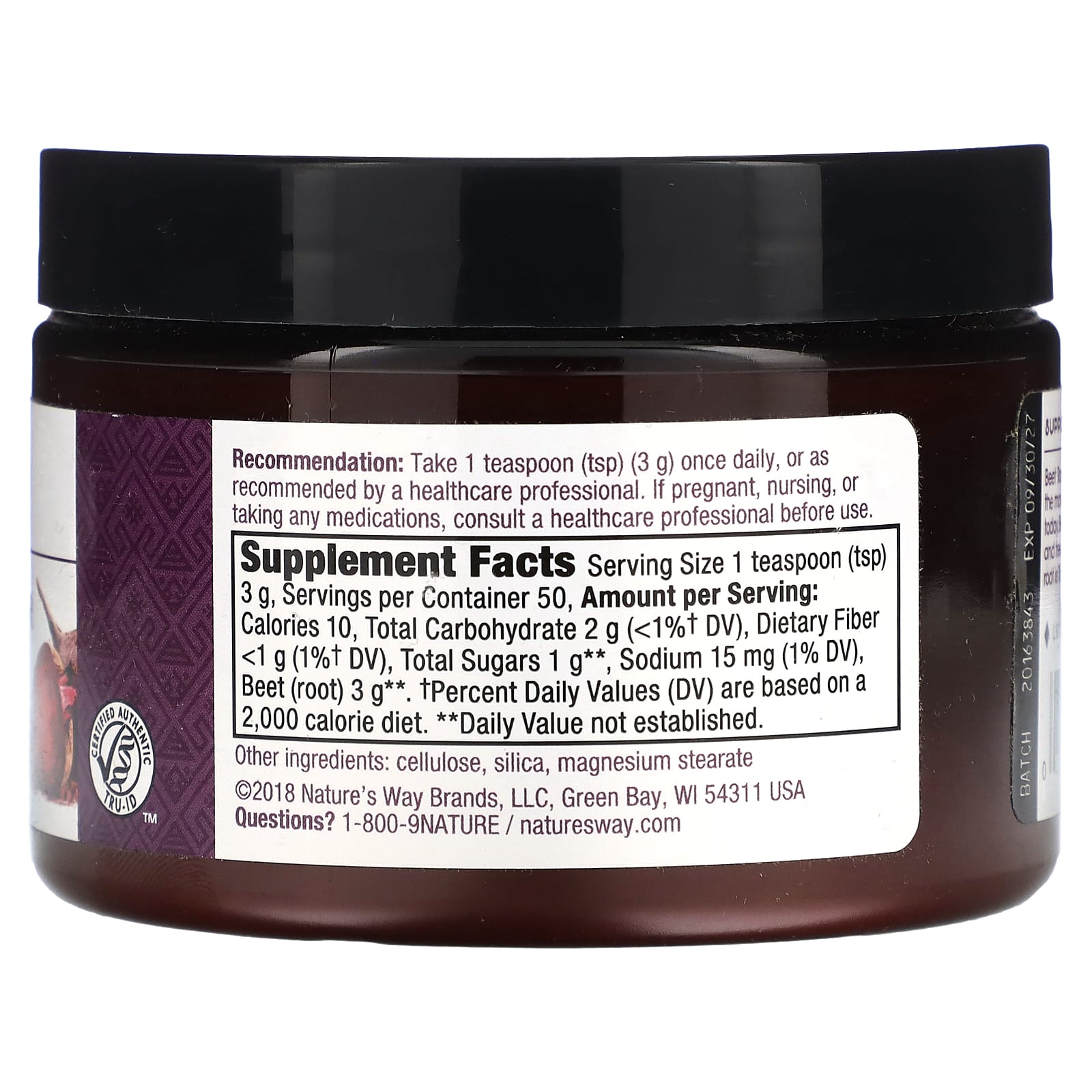 Nature’s Way, Beet Root Powder, 5 Oz UPC 033674121276 | Hilife Vitamins
