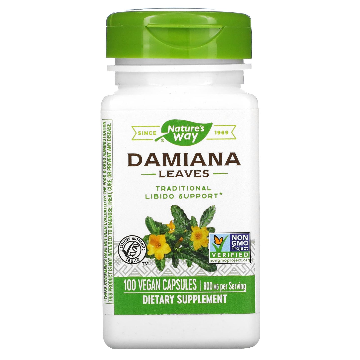 Nature’s Way, Damiana, 100 Vegetarian Capsules UPC 033674122006 | Hilife Vitamins