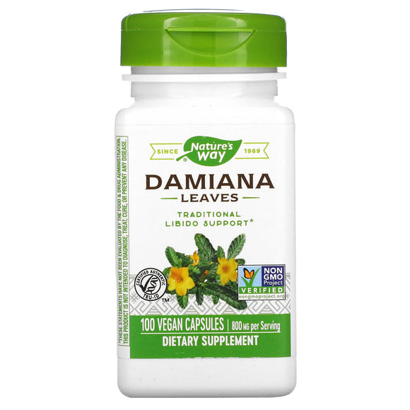 Nature’s Way, Damiana, 100 Vegetarian Capsules - 033674122006 | Hilife Vitamins
