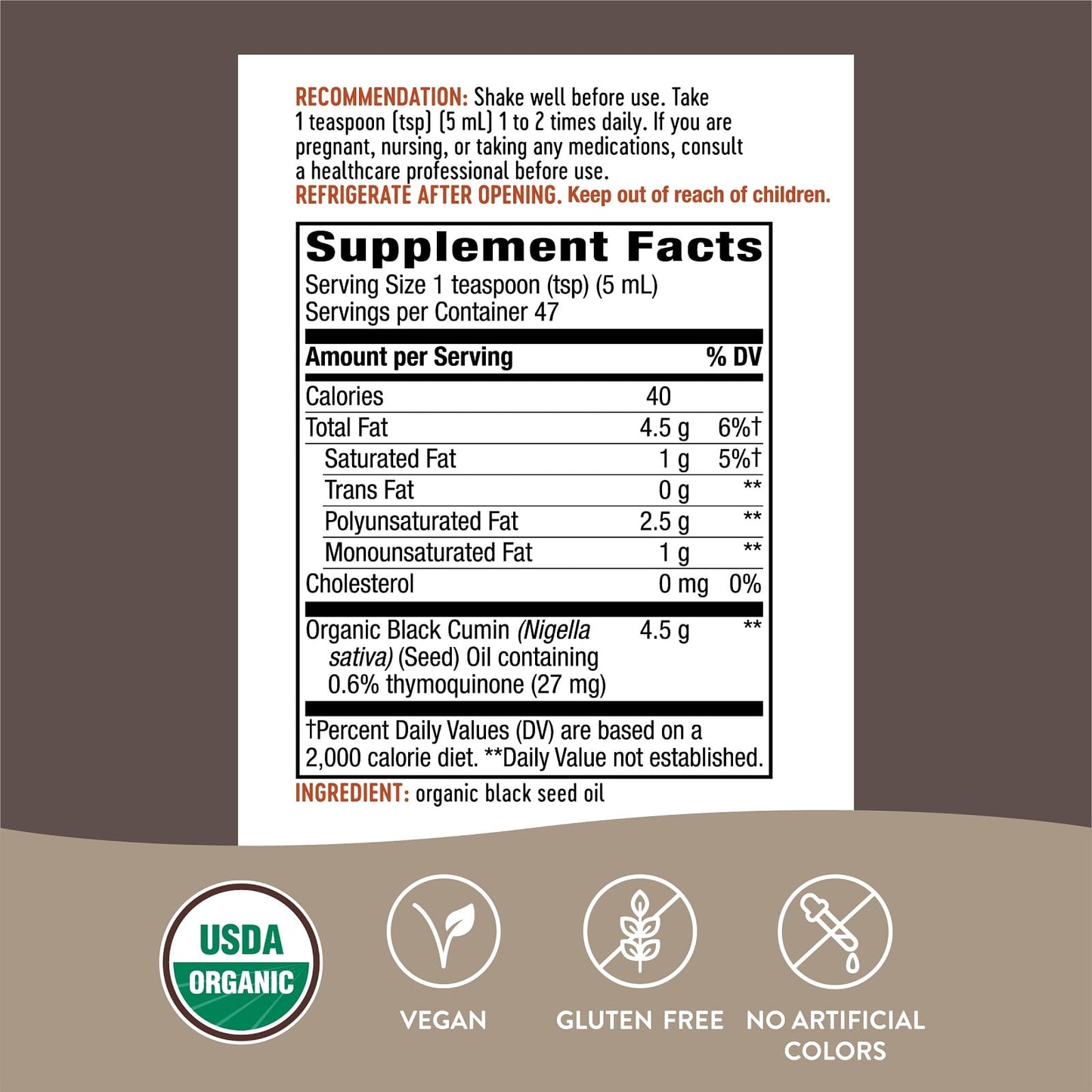 Nature’s Way, Black Seed Oil, 8 Oz Liquid - [product_sku] | HiLife Vitamins