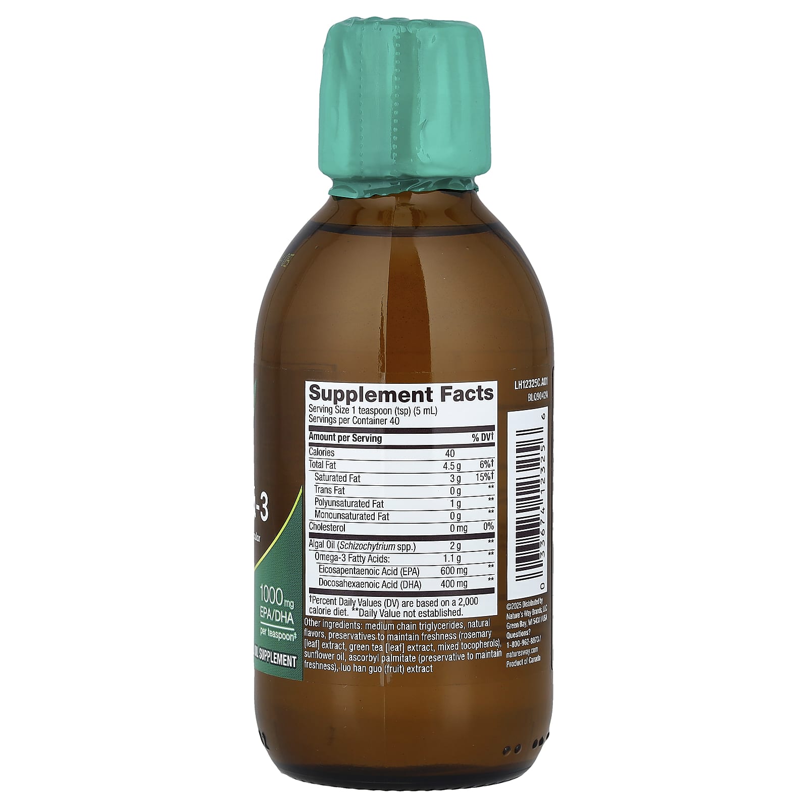 Nature’s Way, NutraVege (TM)  Extra Strength‡ Omega-3 Plant-Based CranOrange, 6.8 Fl. Oz. (200 Ml) Liquid UPC 033674123256