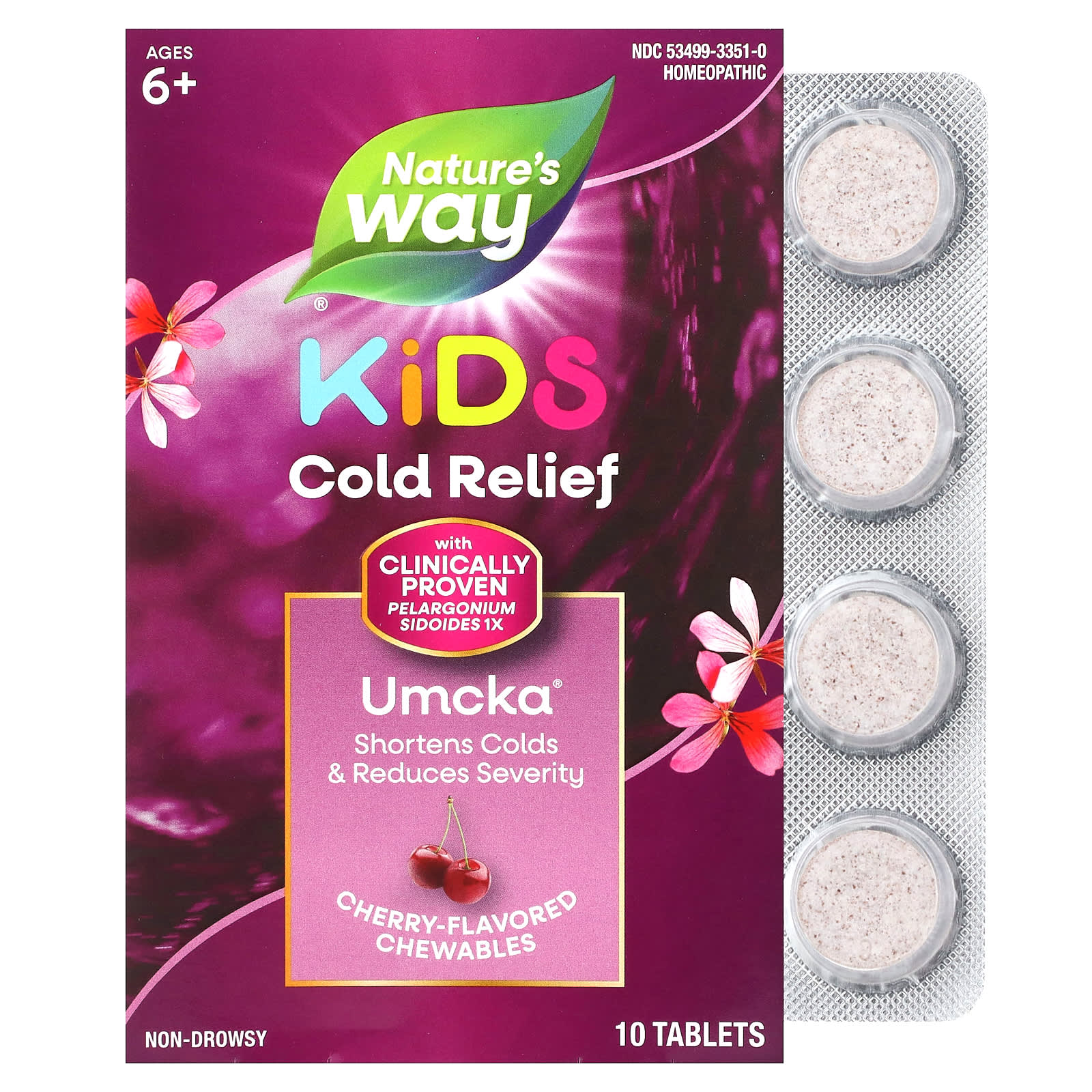 Nature’s Way, Umcka (R)  ColdCare Kids Cherry, 10 Chewables UPC 033674123515 | Hilife Vitamins