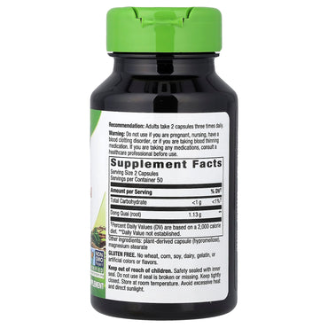 Nature’s Way, Dong Quai, 100 Vegetarian Capsules UPC 033674123805 | Hilife Vitamins
