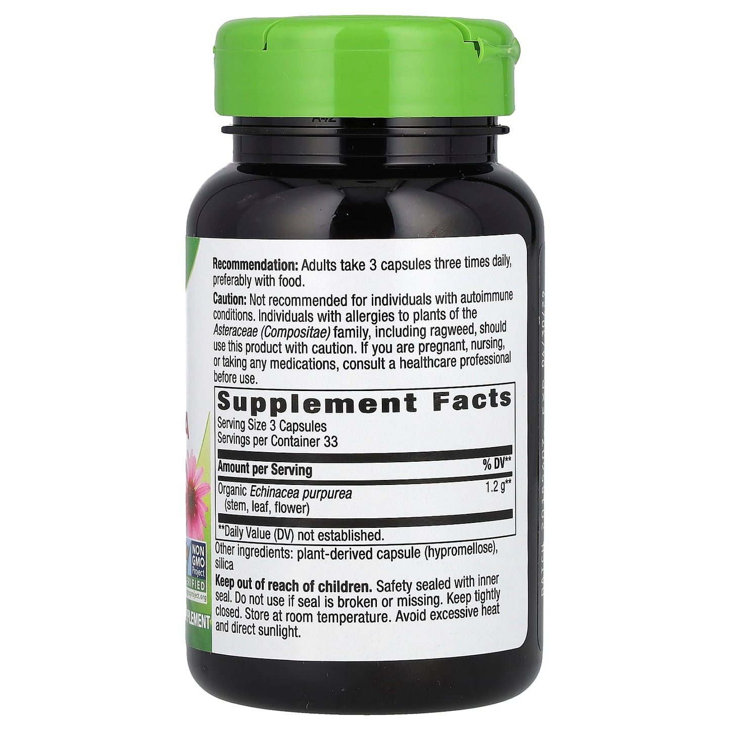 Nature’s Way, Echinacea Purpurea Herb, 400 mg, 100 Vegan Capsules UPC 033674124000 | Hilife Vitamins