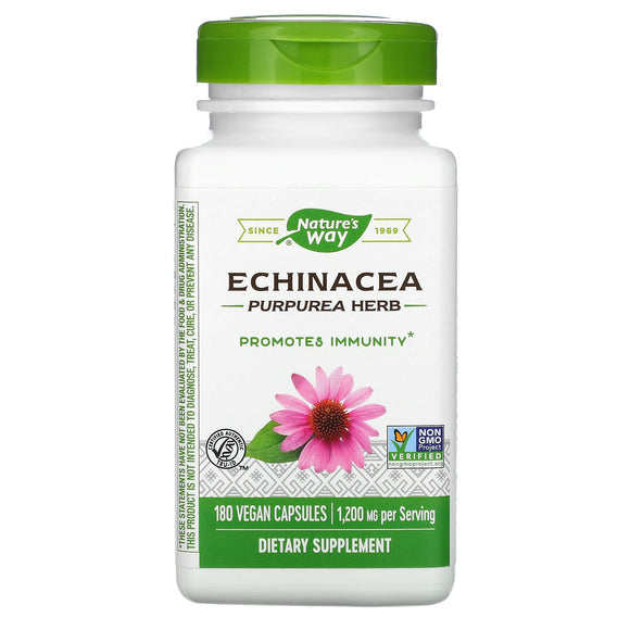 Nature’s Way, Echinacea, 180 Vegetarian Capsules - 033674124086 | Hilife Vitamins