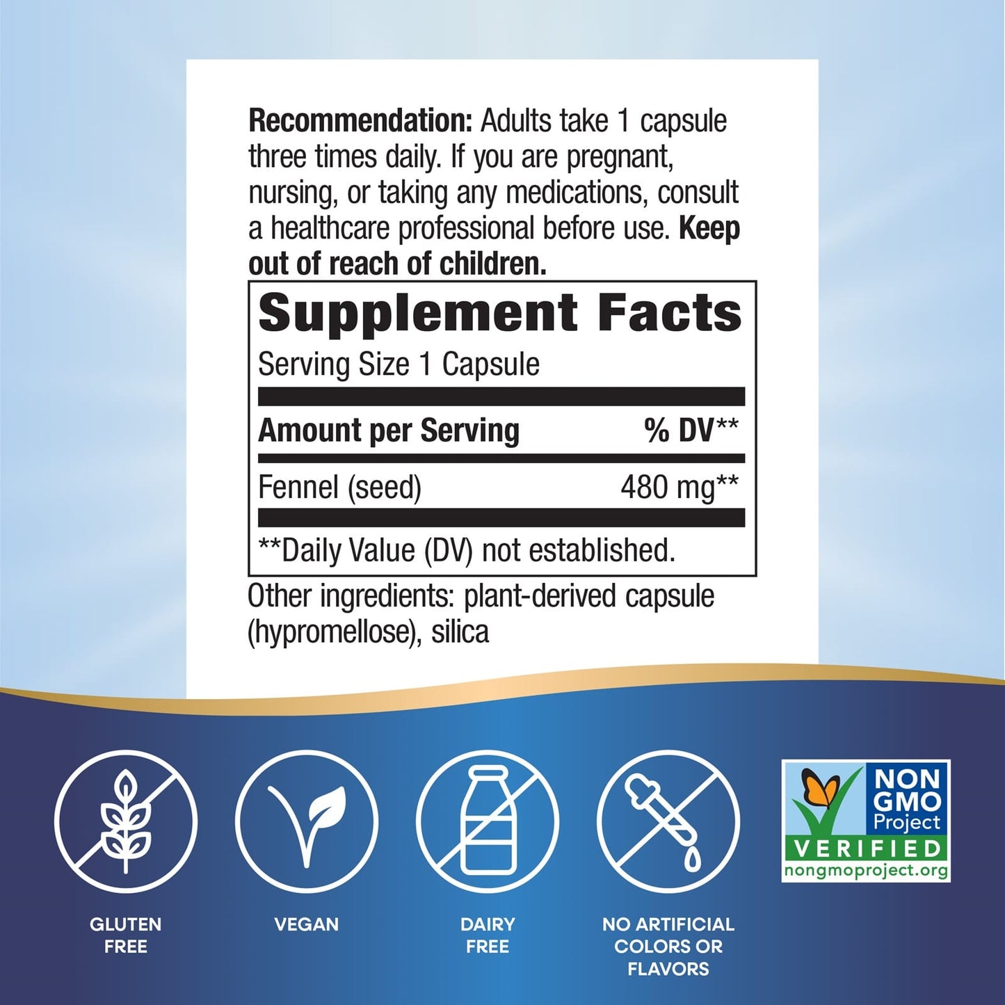 Nature’s Way, Fennel Seed, 100 Vegetarian Capsules UPC 033674127001 | Hilife Vitamins