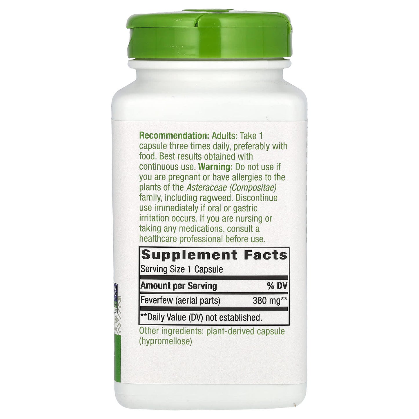 Nature’s Way, Feverfew, 180 Vegetarian Capsules UPC 033674128084 | Hilife Vitamins