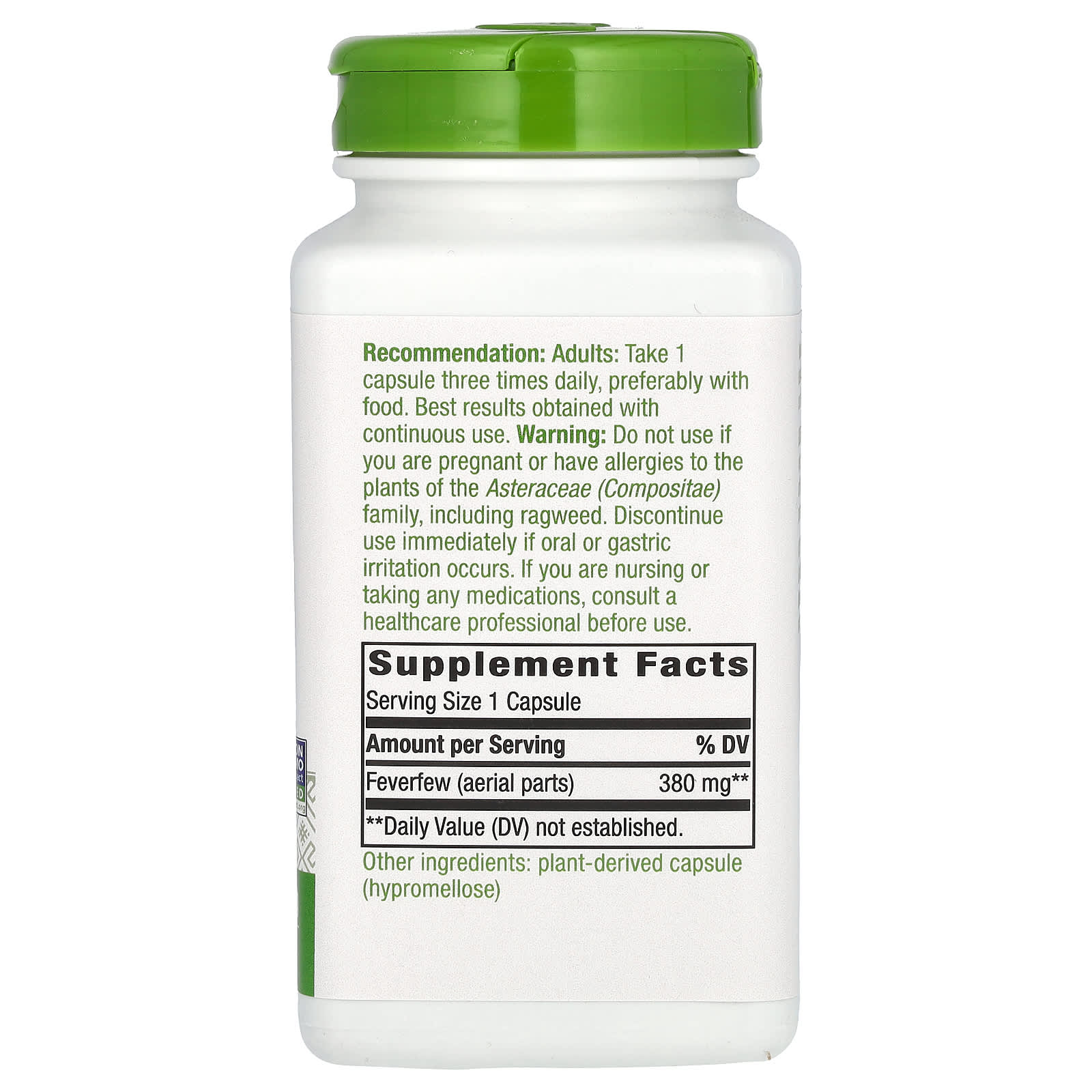 Nature’s Way, Feverfew, 180 Vegetarian Capsules UPC 033674128084 | Hilife Vitamins