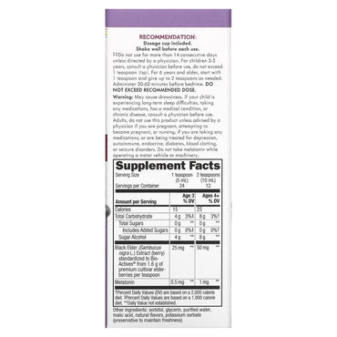 Nature’s Way, Sambucus™ Kids Nighttime Syrup, 4 Fl Oz (120 Ml) Syrup UPC 033674128220 | HiLife Vitamins