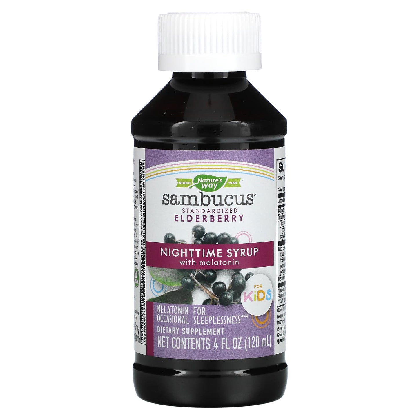 Nature’s Way, Sambucus™ Kids Nighttime Syrup, 4 Fl Oz (120 Ml) Syrup UPC 033674128220 | HiLife Vitamins