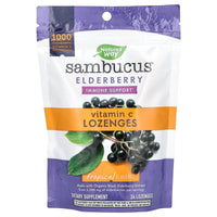 Nature’s Way, Sambucus Elderberry Vitamin C Tropical Flavored, 24 Lozenges UPC 033674129630 | Hilife Vitamins