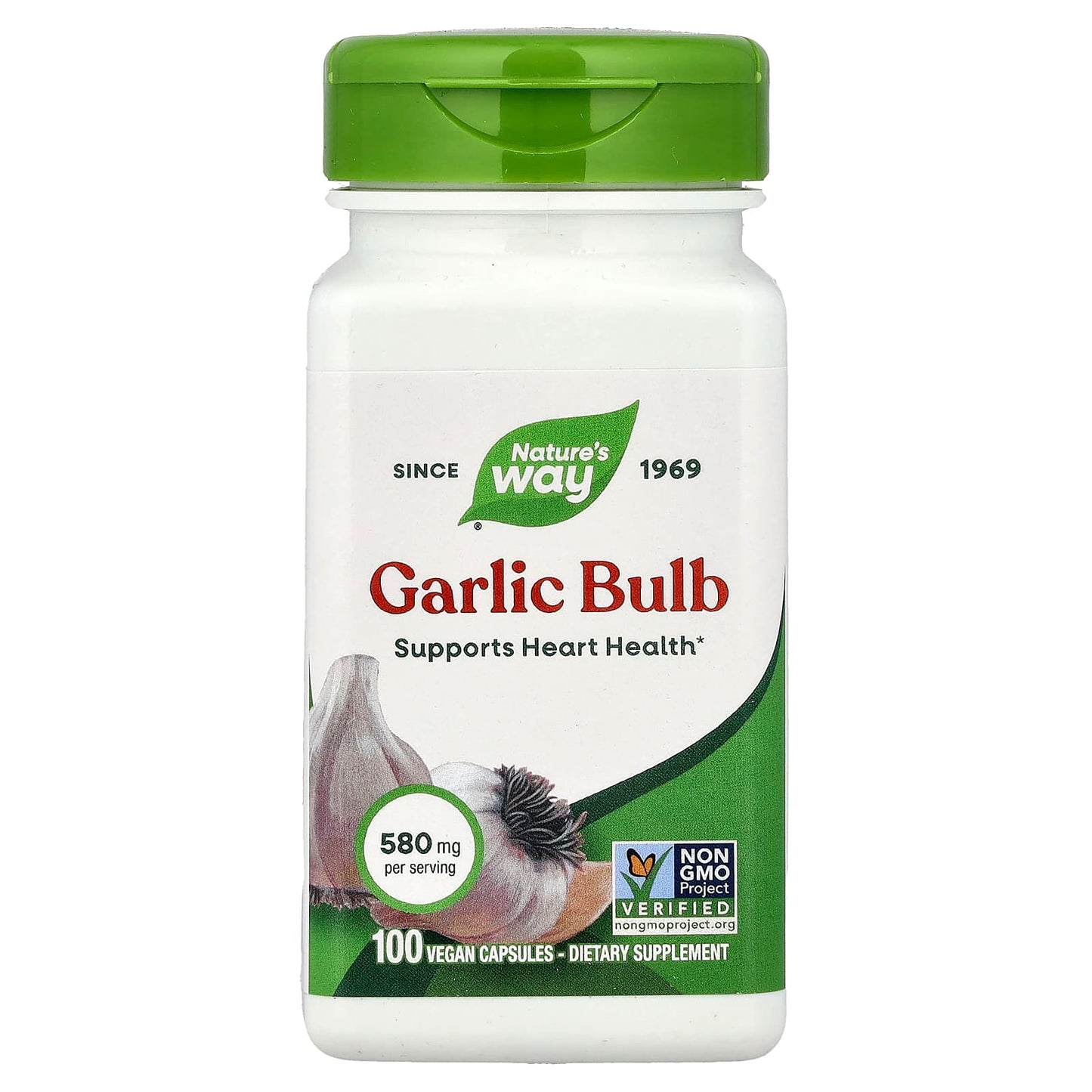 Nature’s Way, Garlic Bulb, 580 mg, 100 Vegan Capsules UPC 033674130001 | Hilife Vitamins