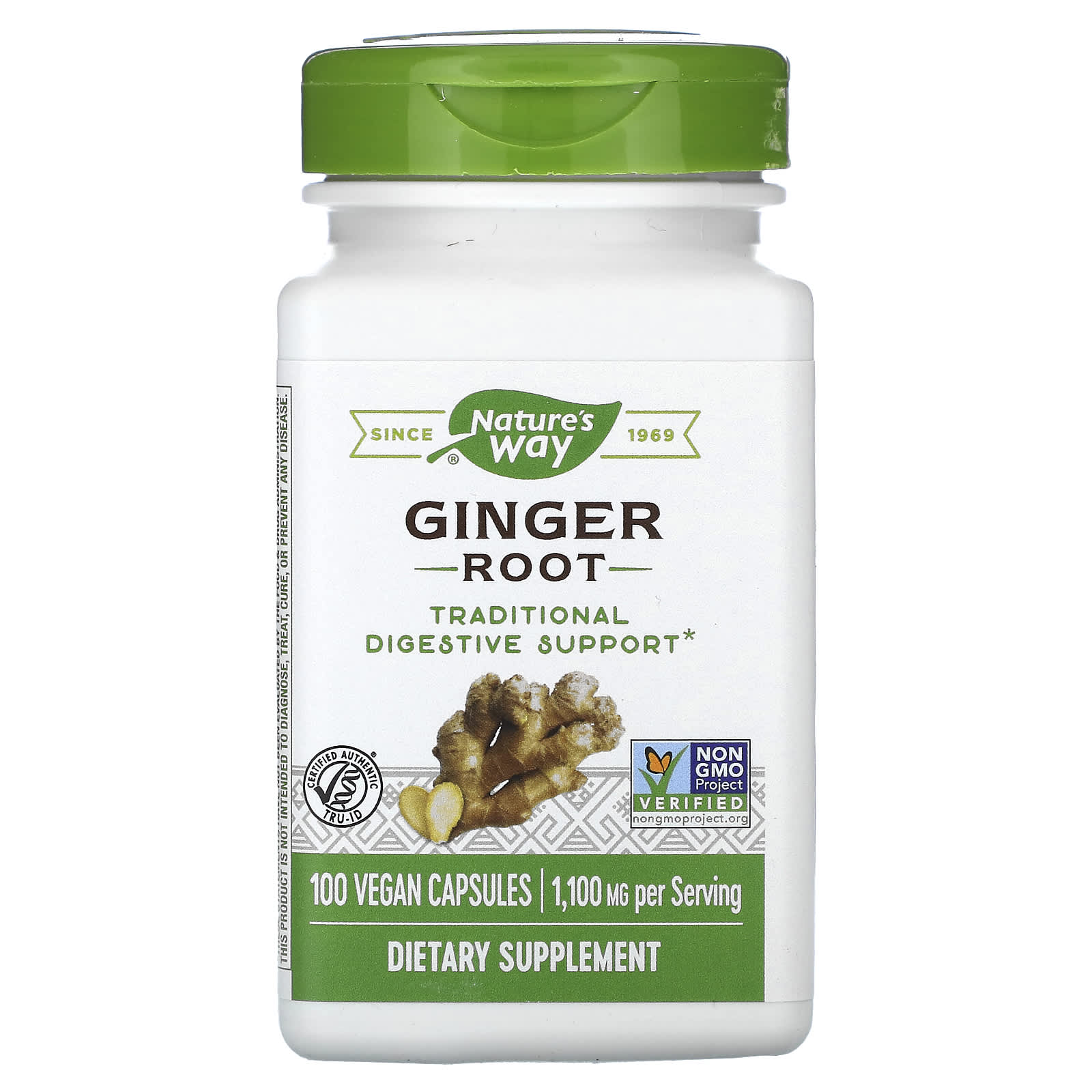 Nature’s Way, Ginger Root, 100 Vegetarian Capsules UPC 033674131008 | Hilife Vitamins