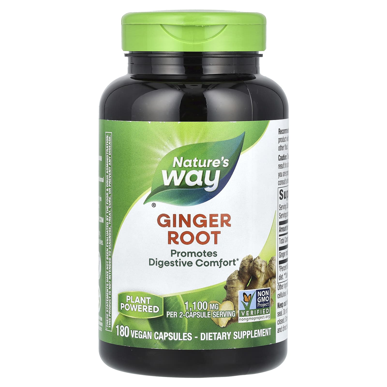 Nature’s Way, Ginger, 180 Vegetarian Capsules UPC 033674131084 | Hilife Vitamins