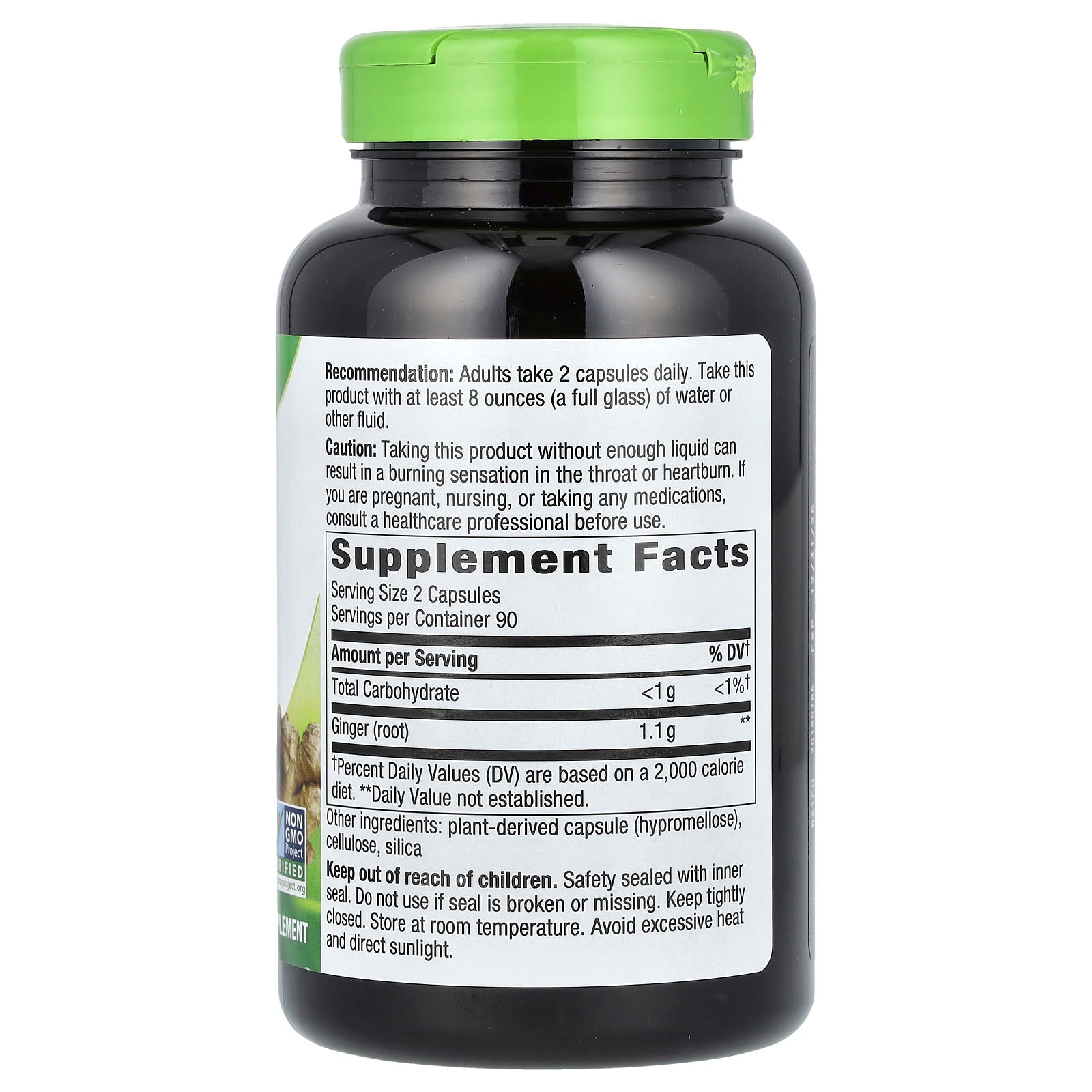 Nature’s Way, Ginger, 180 Vegetarian Capsules UPC 033674131084 | Hilife Vitamins