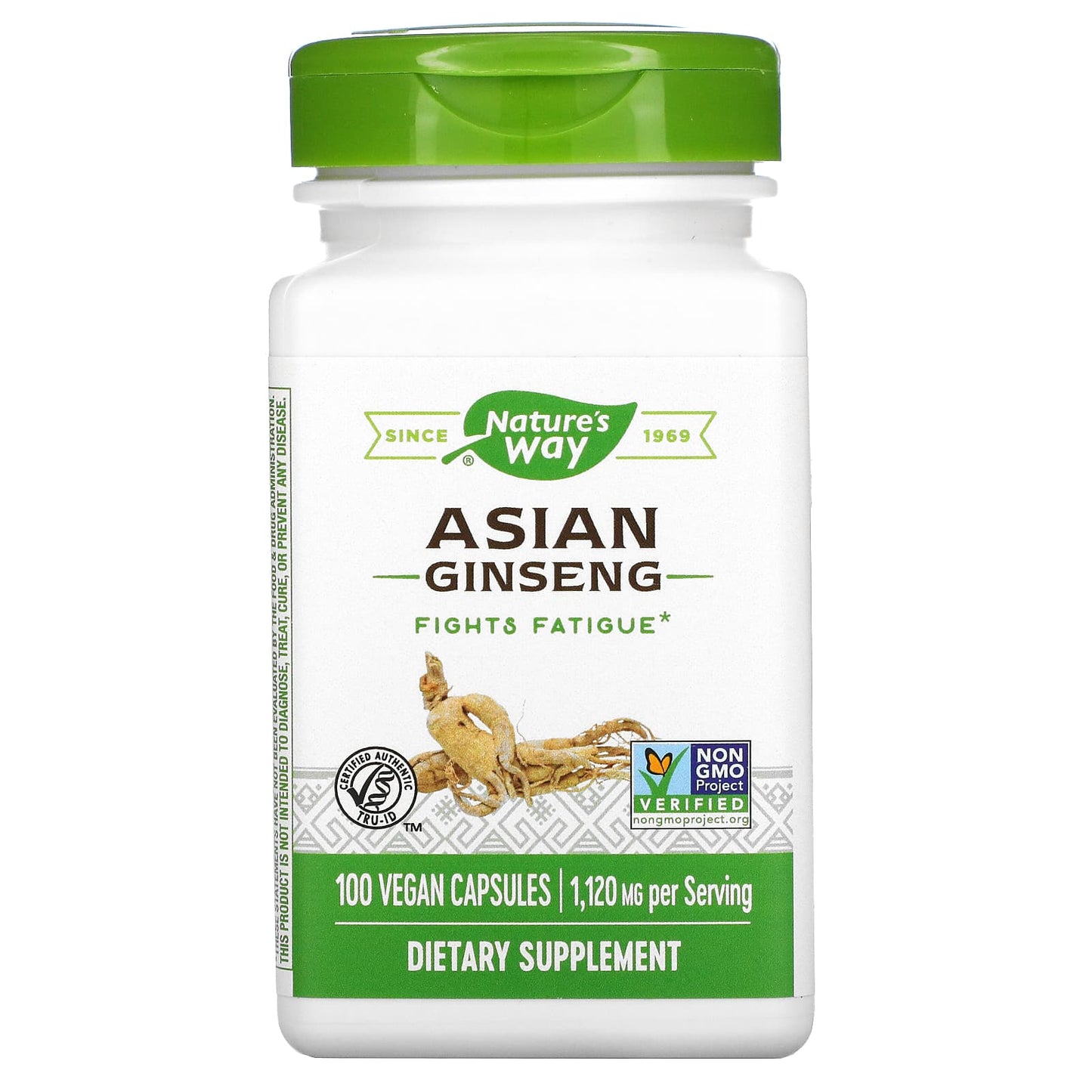 Nature’s Way, Asian Ginseng 560 mg, 100 Vegetarian Capsules UPC 033674133002 | Hilife Vitamins