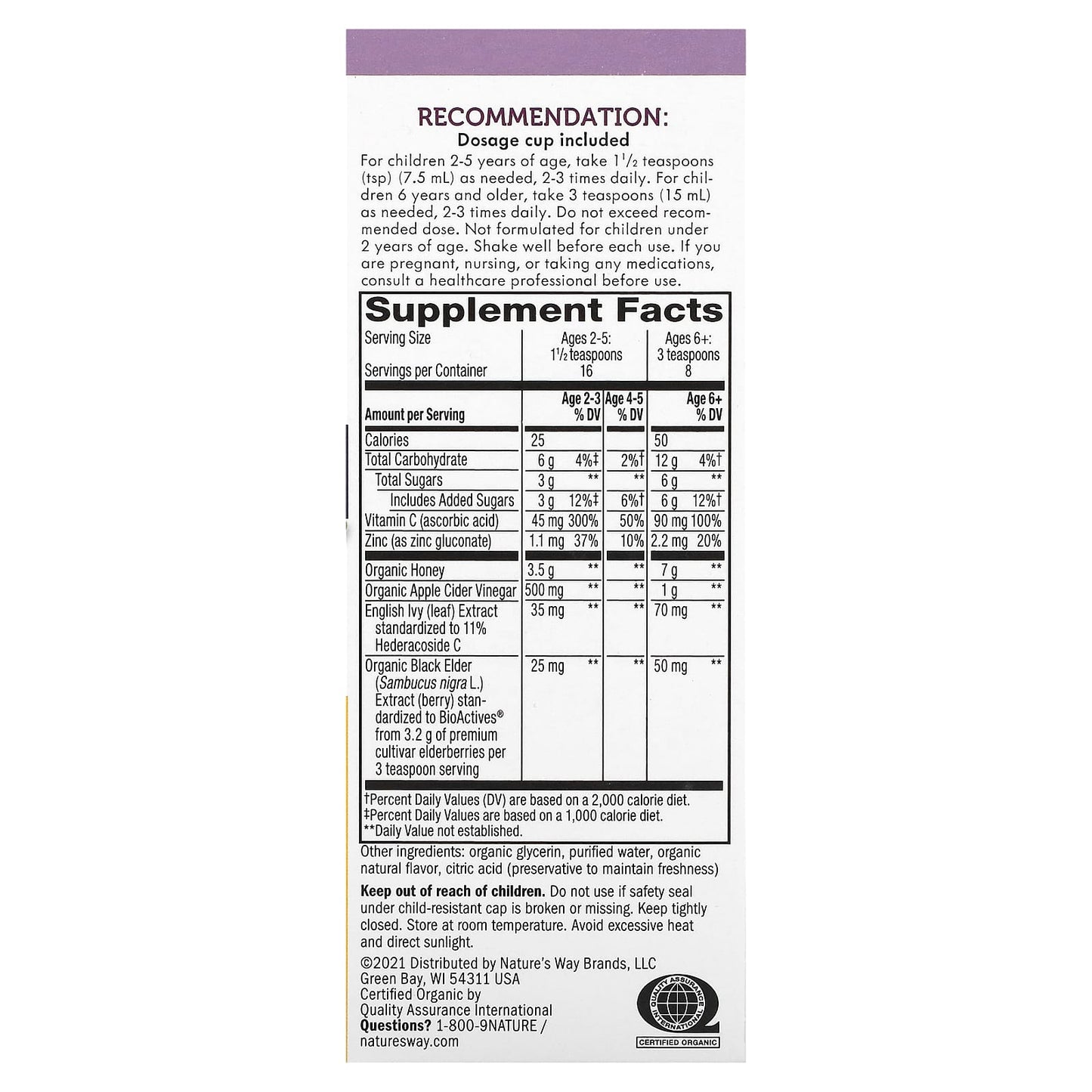 Nature’s Way, HoneyBerry Cough Syrup for Kids, 4 Oz UPC 033674133156 | Hilife Vitamins