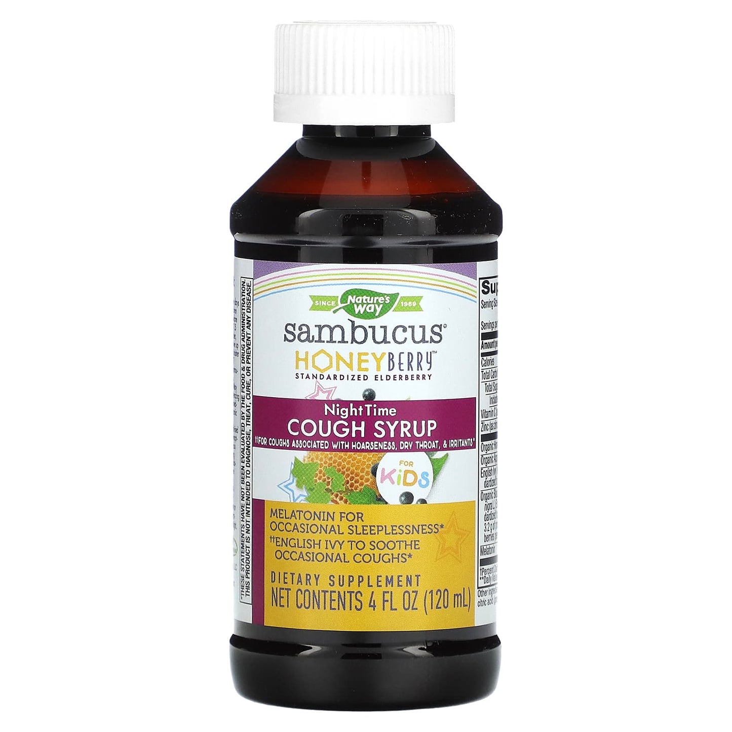 Nature’s Way, HoneyBerry NightTime Cough Syrup for Kids, 4 Oz UPC 033674133163 | HiLife Vitamins