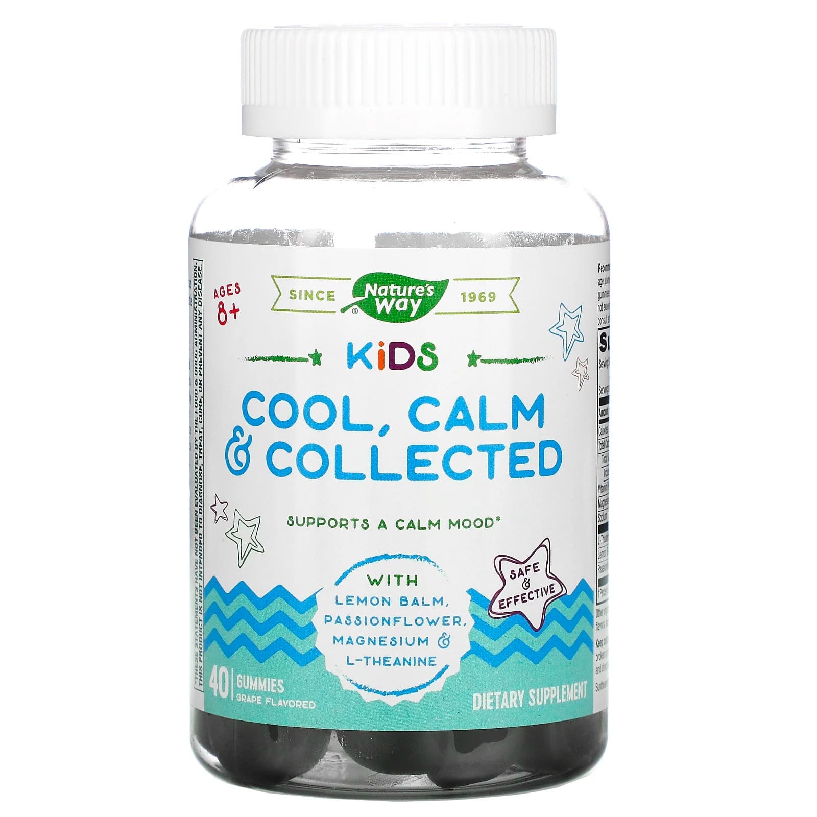 Nature’s Way, Kids, Cool, Calm & Collected, Ages 8 +, Grape, 40 Gummies UPC 033674133699 | Hilife Vitamins