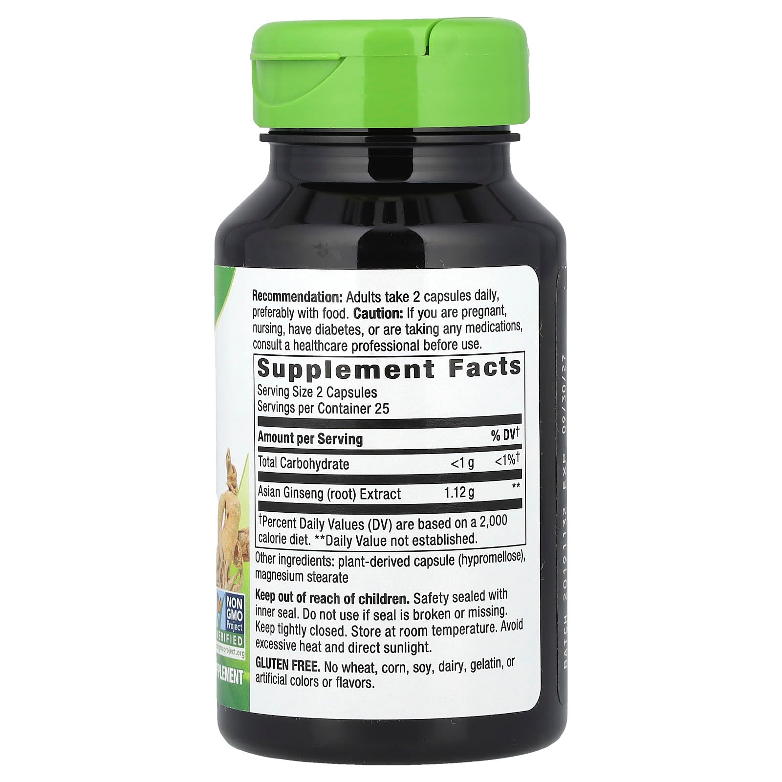Nature’s Way, Asian Ginseng, 50 Vegan Capsules UPC 033674134009 | Hilife Vitamins