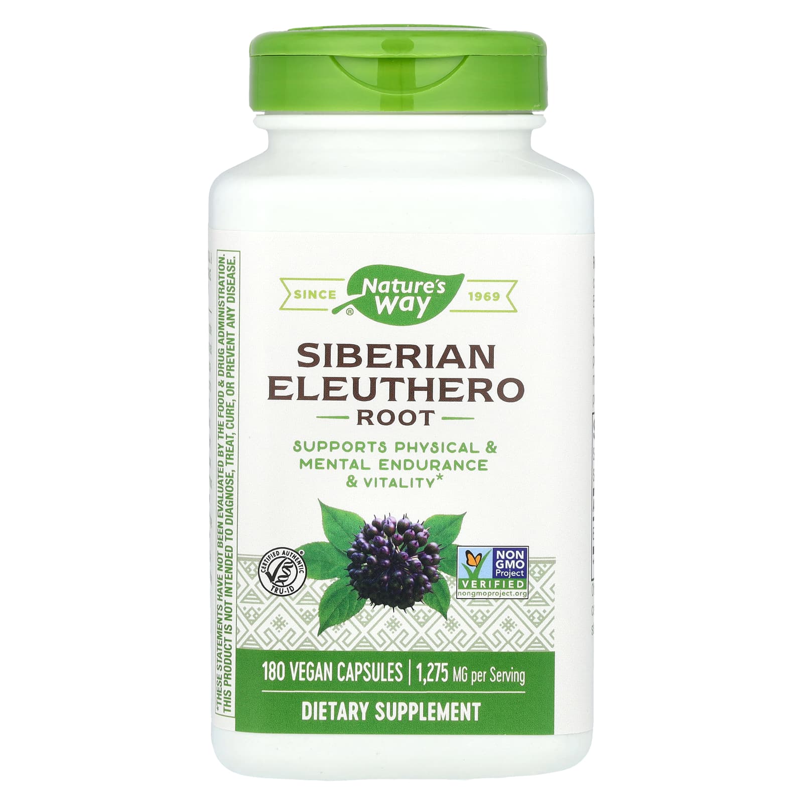 Nature’s Way, Siberian Eleuthero, 180 Vegetarian Capsules UPC 033674135082 | Hilife Vitamins