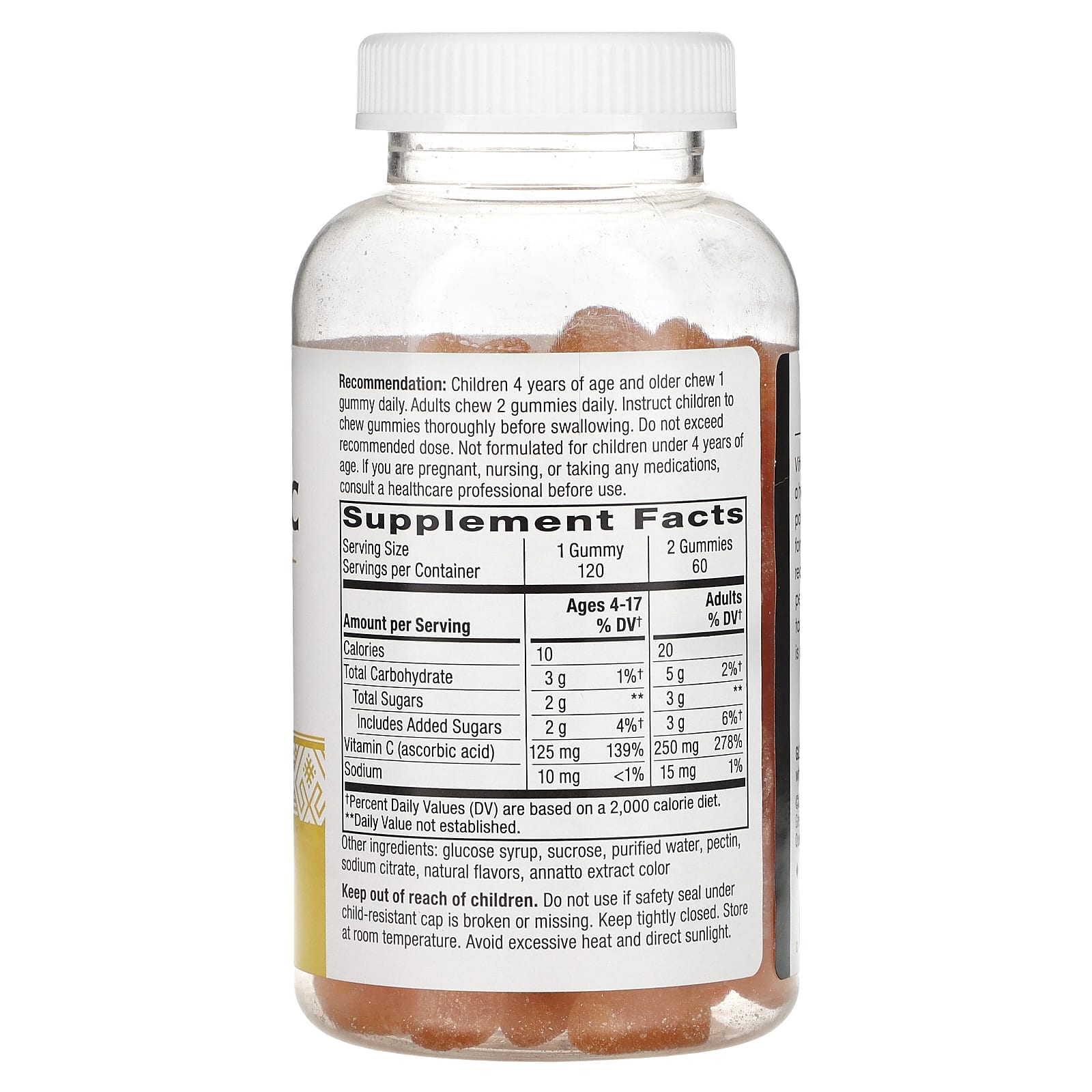 Nature’s Way, Vitamin C, 250 mg, Gummies, Orange Flavored, 120 Gummies UPC 033674136072 | Hilife Vitamins