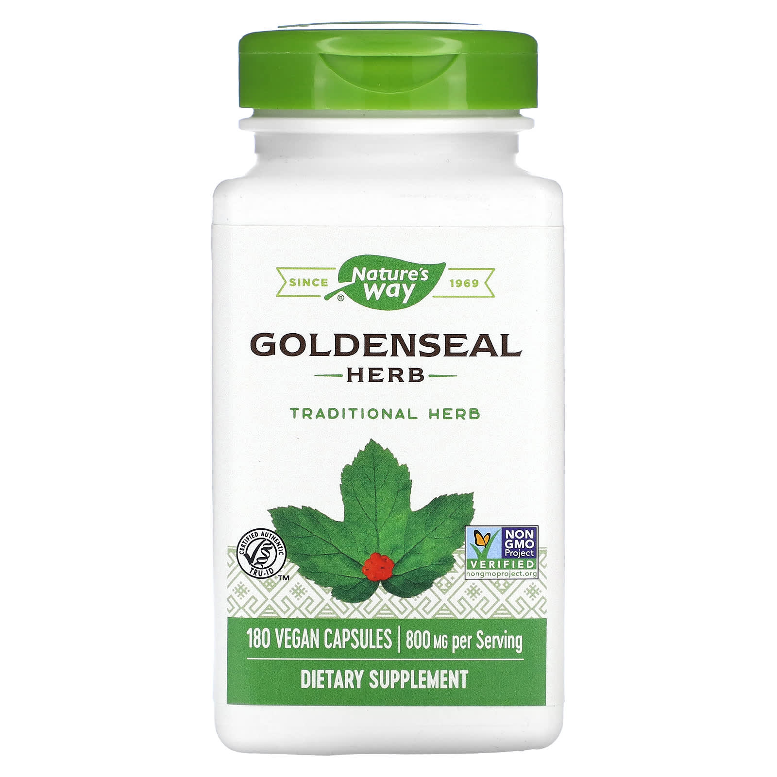 Nature’s Way, Goldenseal Herb, 180 Vegetarian Capsules UPC 033674137086 | HiLife Vitamins