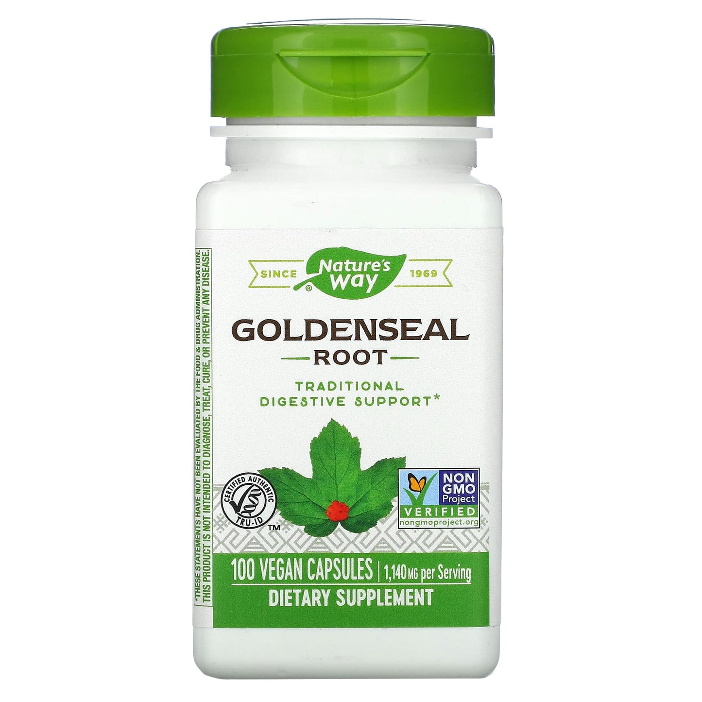 Nature’s Way, Goldenseal Root, 1,140 mg, 100 Vegetarian Capsules UPC 033674138007 | Hilife Vitamins