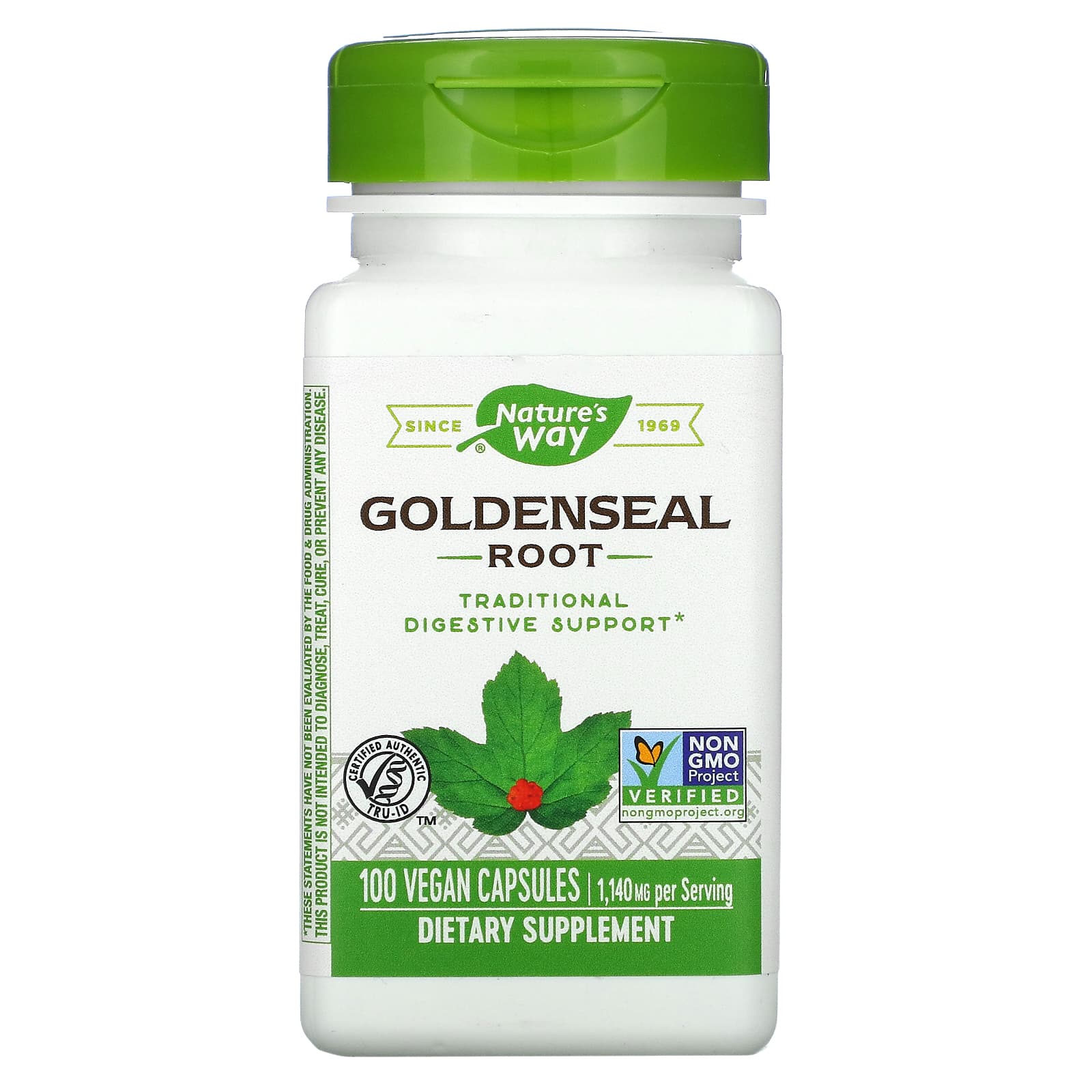 Nature’s Way, Goldenseal Root, 1,140 mg, 100 Vegetarian Capsules UPC 033674138007 | Hilife Vitamins
