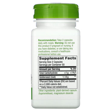Nature’s Way, Goldenseal Root, 1,140 mg, 100 Vegetarian Capsules UPC 033674138007 | Hilife Vitamins