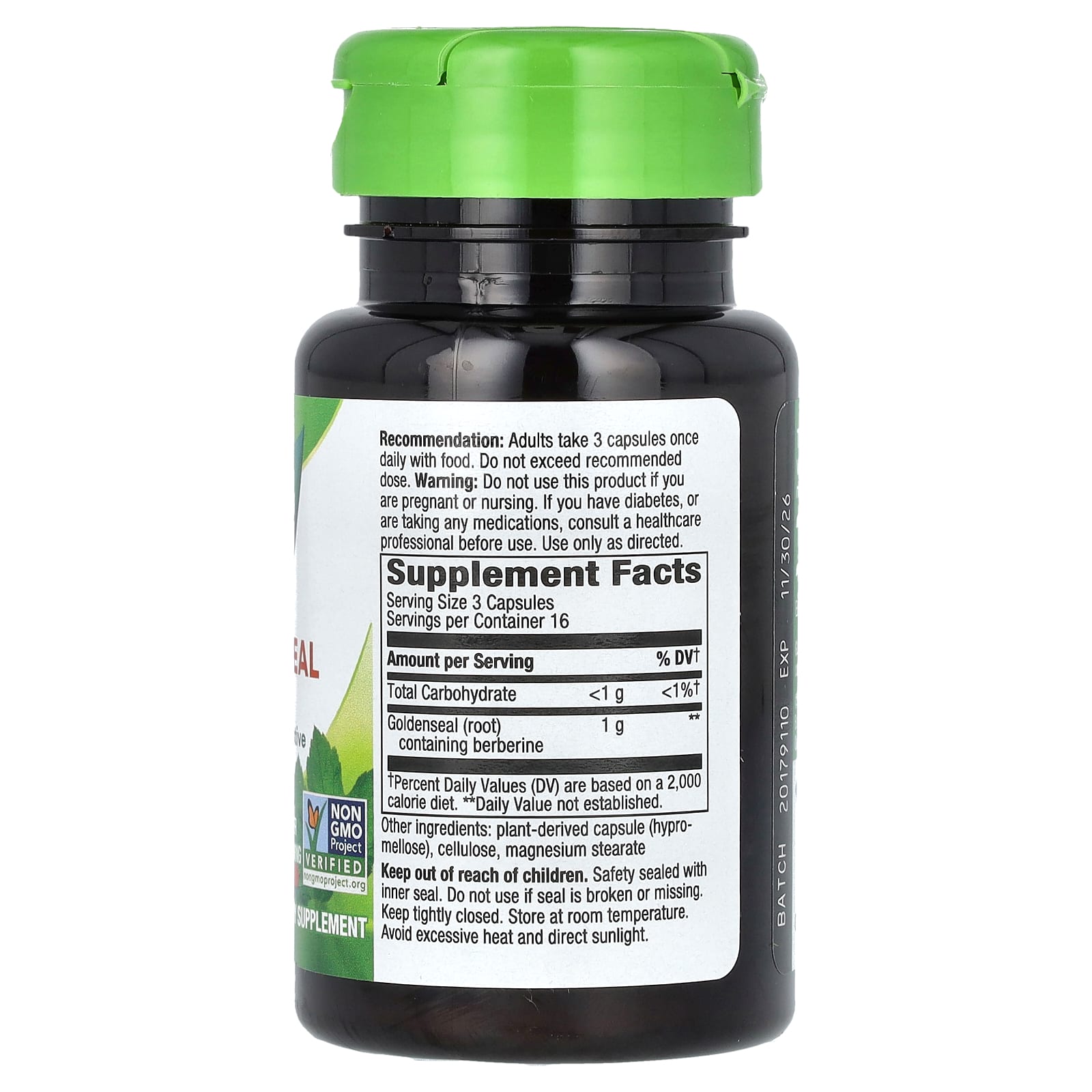 Nature’s Way, Goldenseal Root, 50 Vegetarian Capsules UPC 033674139004 | Hilife Vitamins