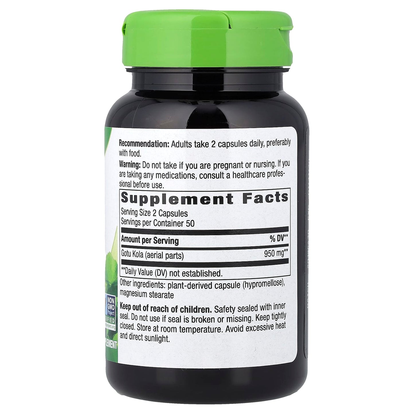Nature’s Way, Gotu Kola, 100 Vegetarian Capsules UPC 033674140000 | Hilife Vitamins
