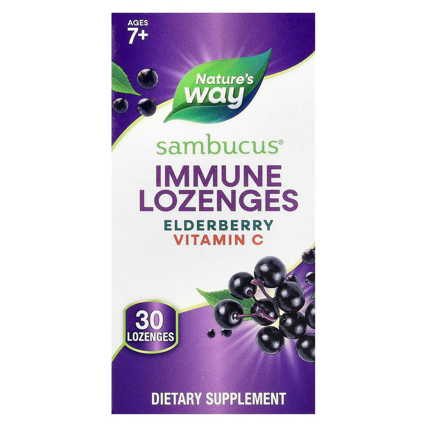 Nature’s Way, Sambucus Elderberry, Original Lozenges, 30 Lozenges UPC 033674140017 | Hilife Vitamins