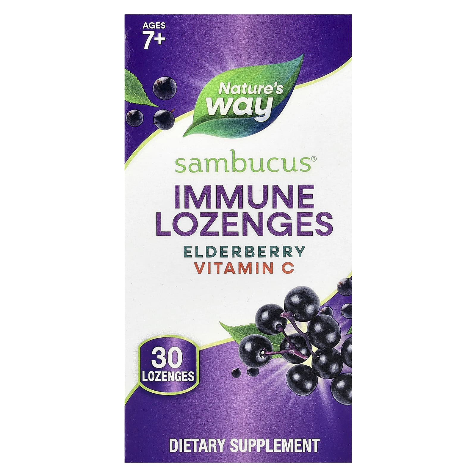 Nature’s Way, Sambucus Elderberry, Original Lozenges, 30 Lozenges UPC 033674140017 | Hilife Vitamins