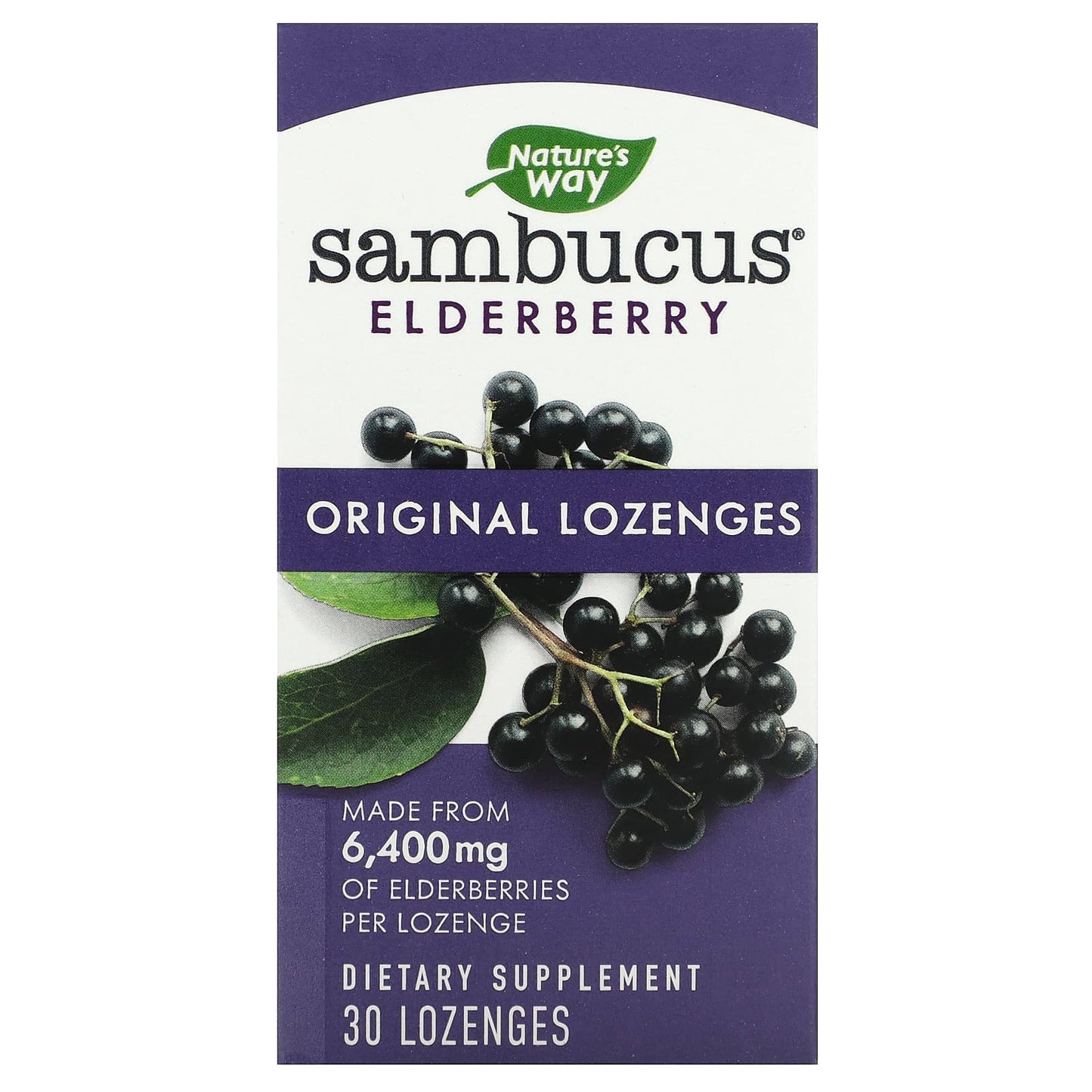 Nature’s Way, Sambucus Original, 30 Lozenges - 033674140017 | Hilife Vitamins