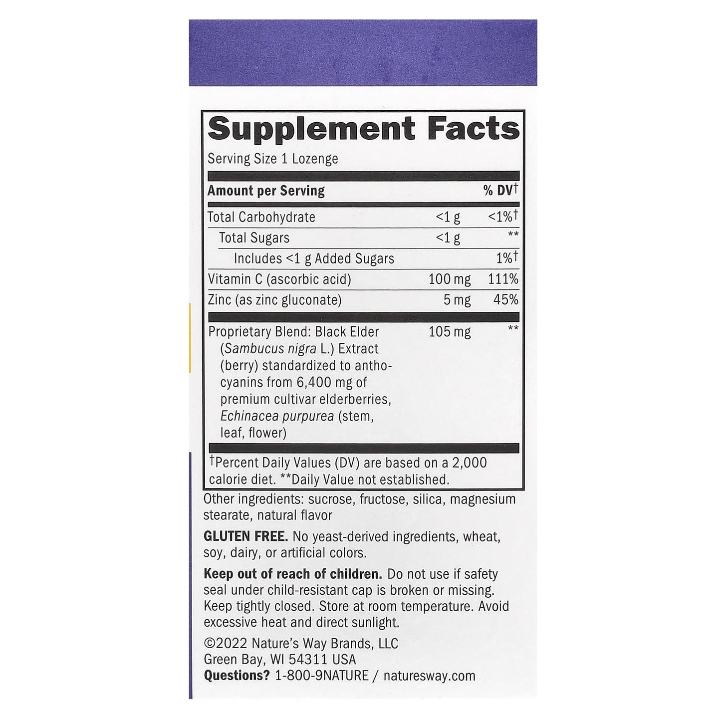 Nature’s Way, Sambucus Immune, Elderberry, Standardized, 30 Lozenges UPC 033674140024 | HiLife Vitamins