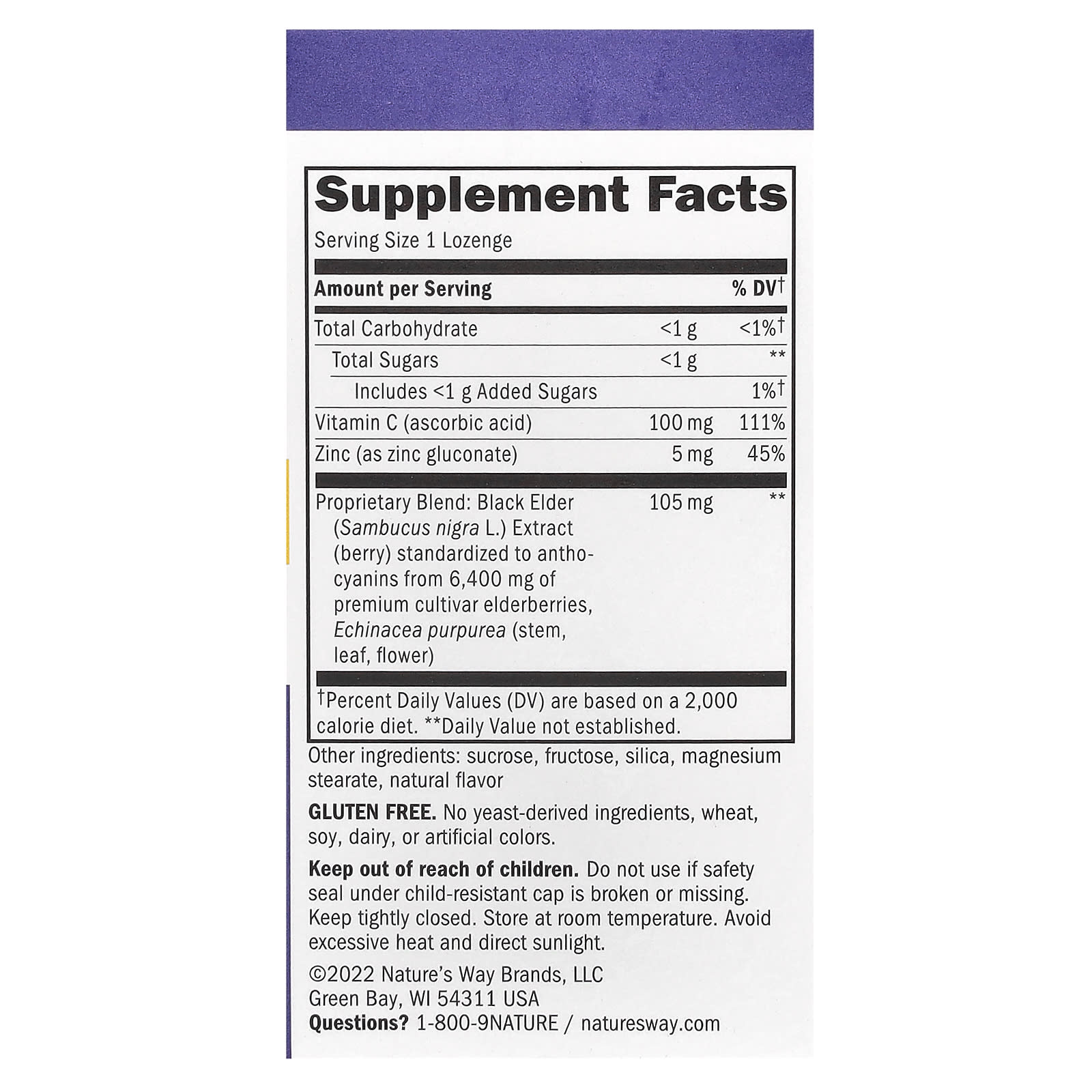 Nature’s Way, Sambucus Immune, Elderberry, Standardized, 30 Lozenges UPC 033674140024 | HiLife Vitamins