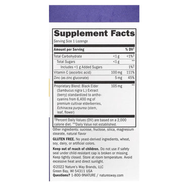 Nature’s Way, Sambucus Immune, Elderberry, Standardized, 30 Lozenges UPC 033674140024 | HiLife Vitamins