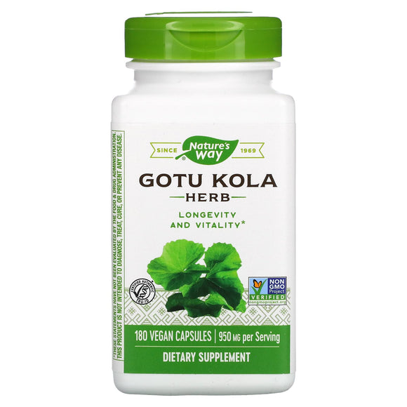 Nature’s Way, Gotu Kola Herb, 475 mg, 180 Vegan Capsules - 033674140086 | Hilife Vitamins
