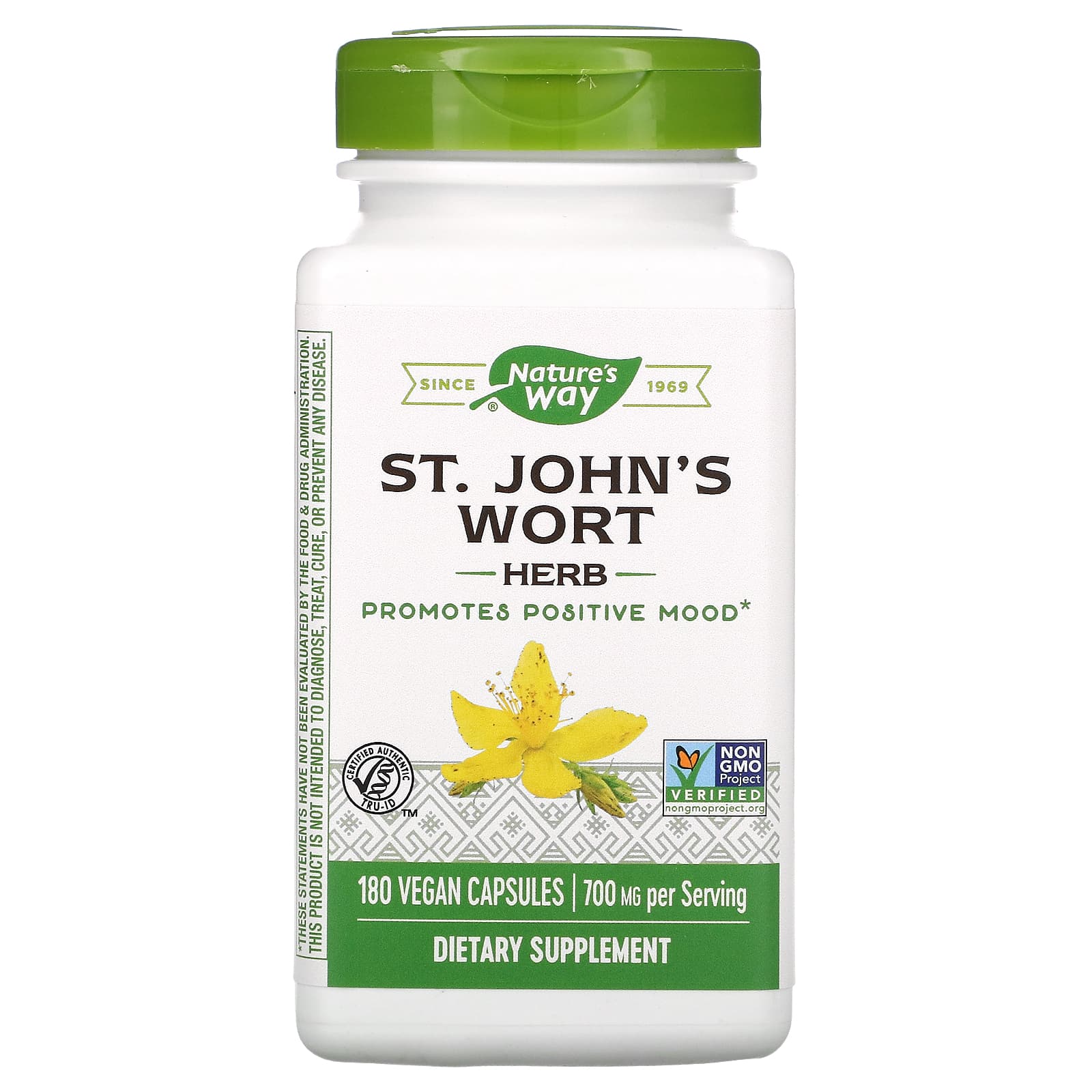 Nature’s Way, St. John's Wort Value Size, 180 Vegetarian Capsules UPC 033674140413 | Hilife Vitamins