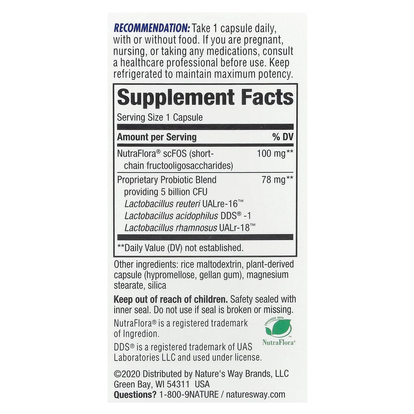 Nature’s Way, REUTERI PRIMADOPH, 30 Vegetarian Capsules UPC 033674142400 | Hilife Vitamins